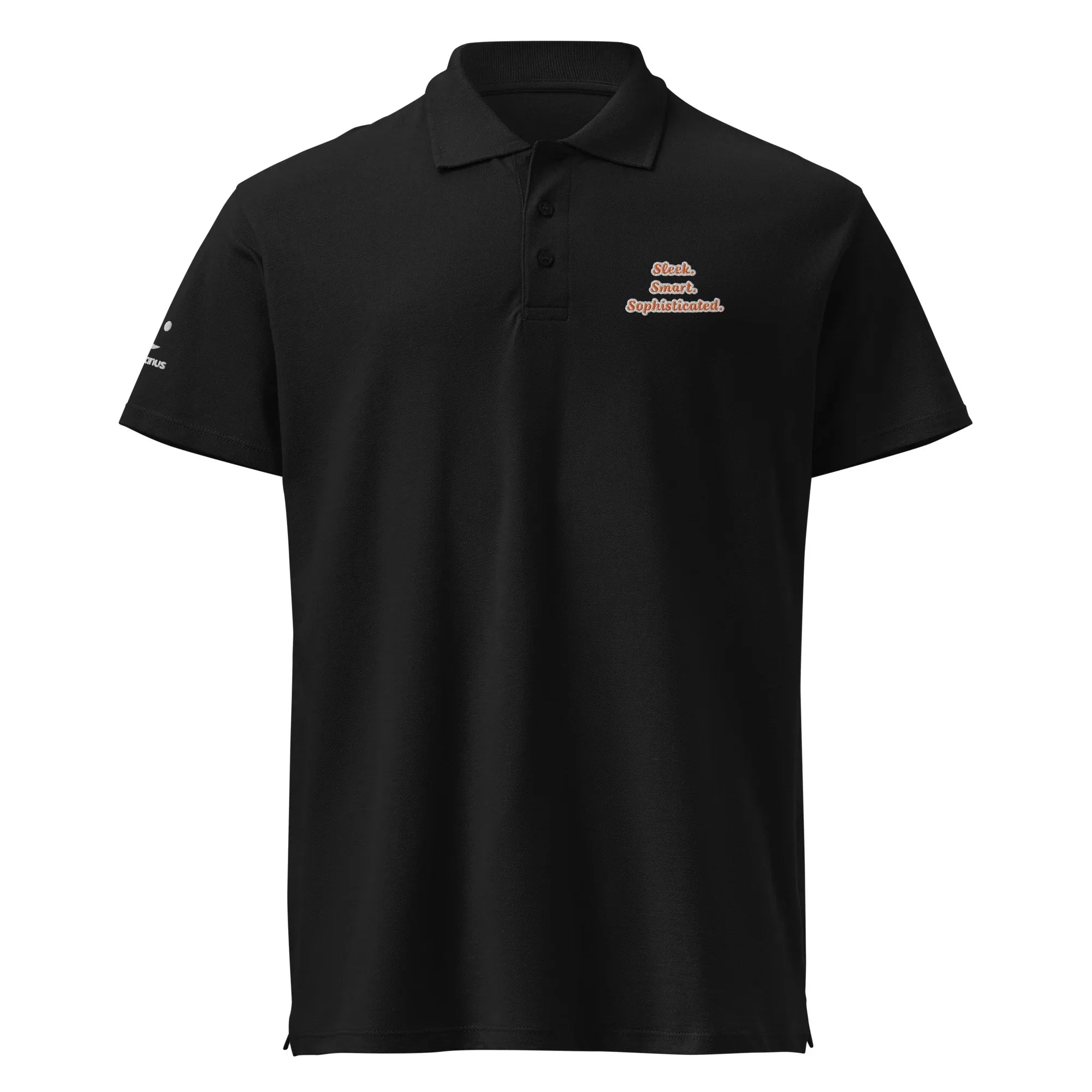 Sleek. Smart. Sophisticated. Unisex Premium Pique Polo Shirt polo shirt AwRans Clothing unisex-premium-pique-polo-shirt-black-front-67ba6a7191f66
