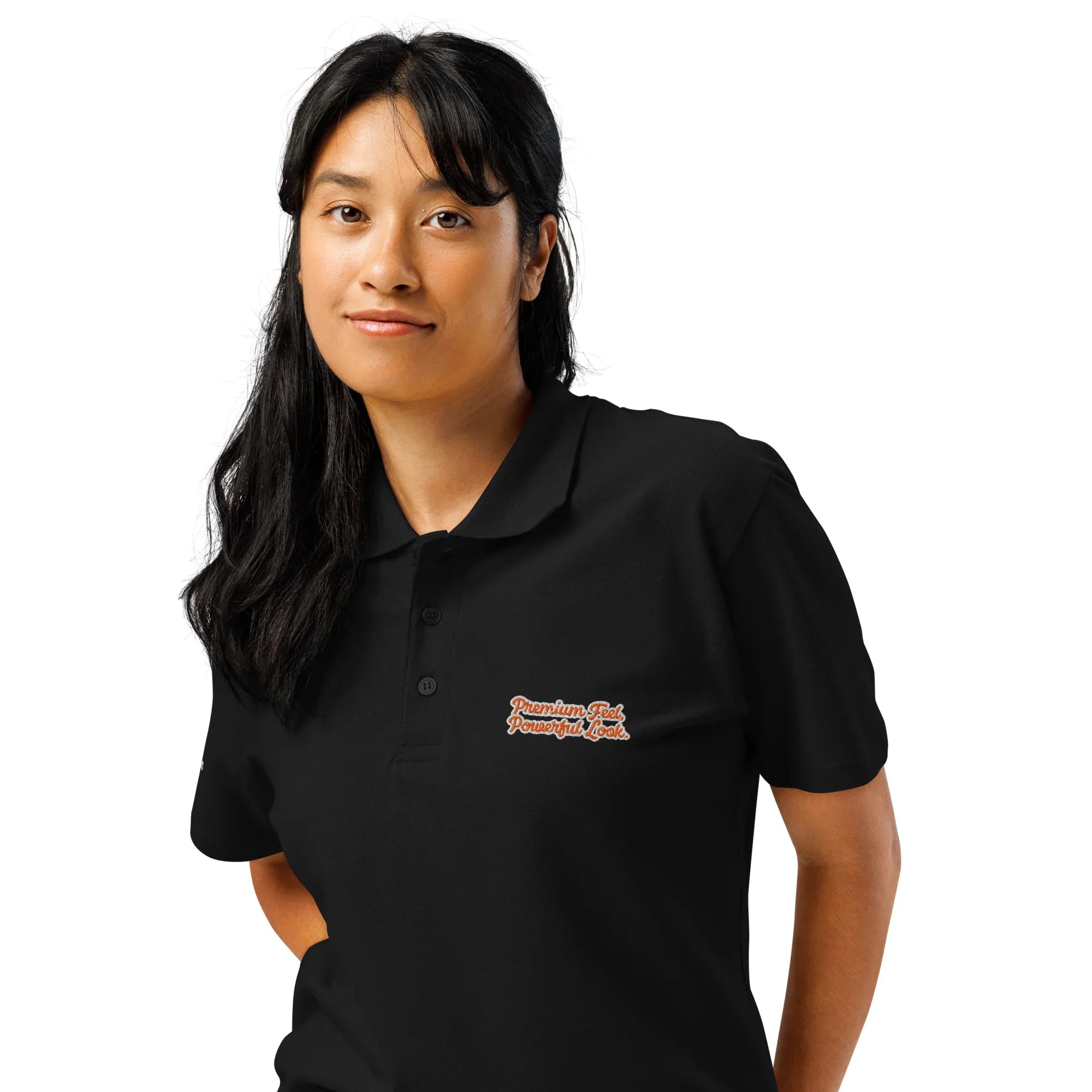 Premium Feel, Powerful Look. Unisex Premium Pique Polo Shirt polo shirt AwRans Clothing unisex-premium-pique-polo-shirt-black-left-front-67ba6765d3328