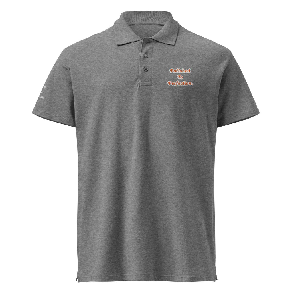 Polished to perfection. Unisex Premium Pique Polo Shirt polo shirt AwRans Clothing unisex-premium-pique-polo-shirt-grey-melange-front-67ba69ce7d51d