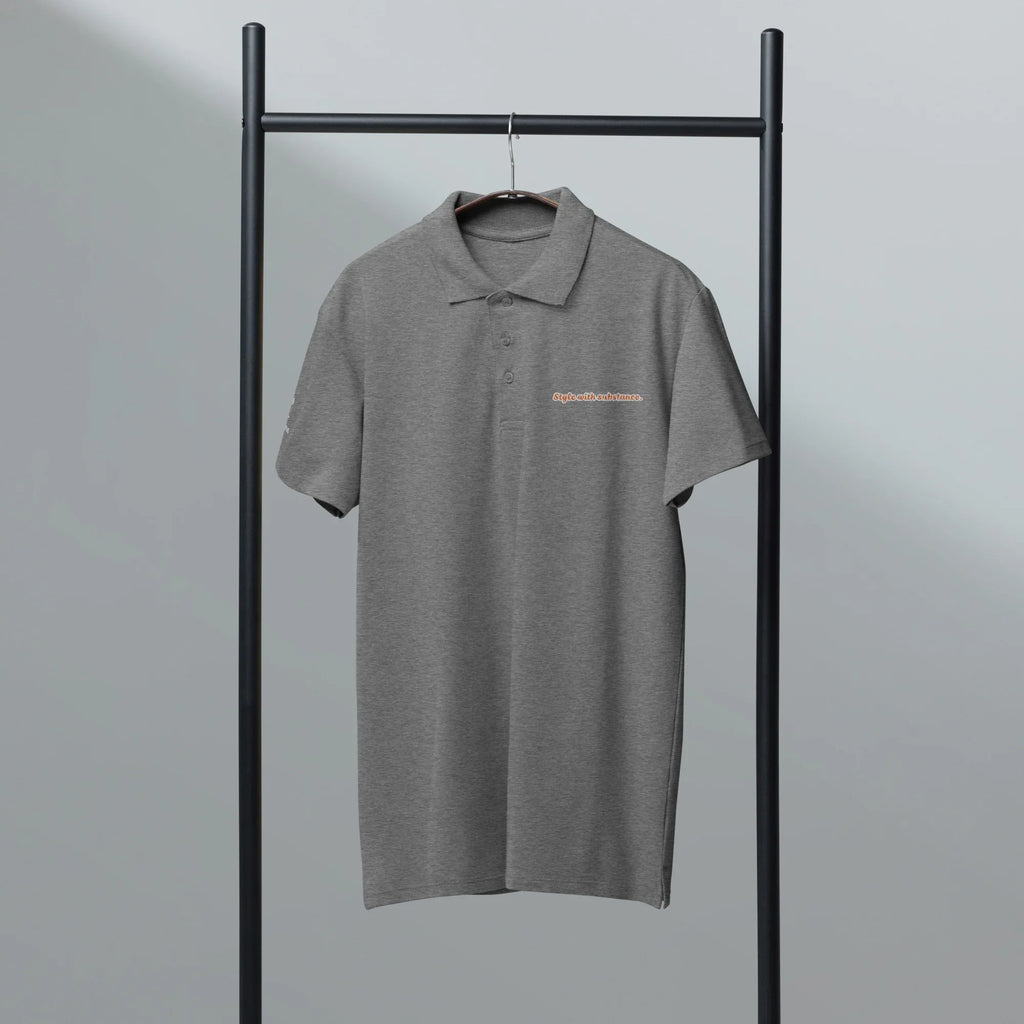 Style with substance. Unisex Premium Pique Polo Shirt polo shirt AwRans Clothing unisex-premium-pique-polo-shirt-grey-melange-front-67ba6a1ab0a6e