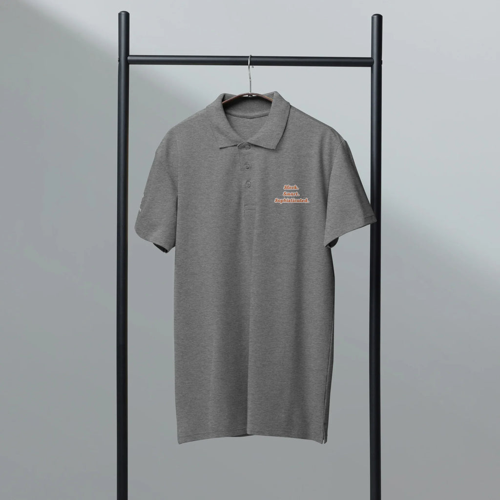 Sleek. Smart. Sophisticated. Unisex Premium Pique Polo Shirt polo shirt AwRans Clothing unisex-premium-pique-polo-shirt-grey-melange-front-67ba6a719b8ef