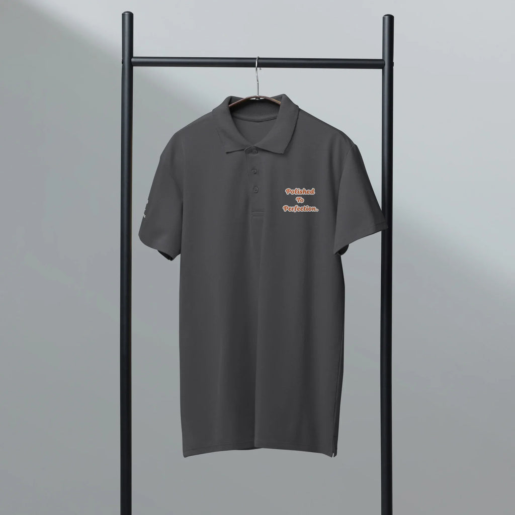 Polished to perfection. Unisex Premium Pique Polo Shirt polo shirt AwRans Clothing unisex-premium-pique-polo-shirt-mouse-grey-front-67ba69ce79b06