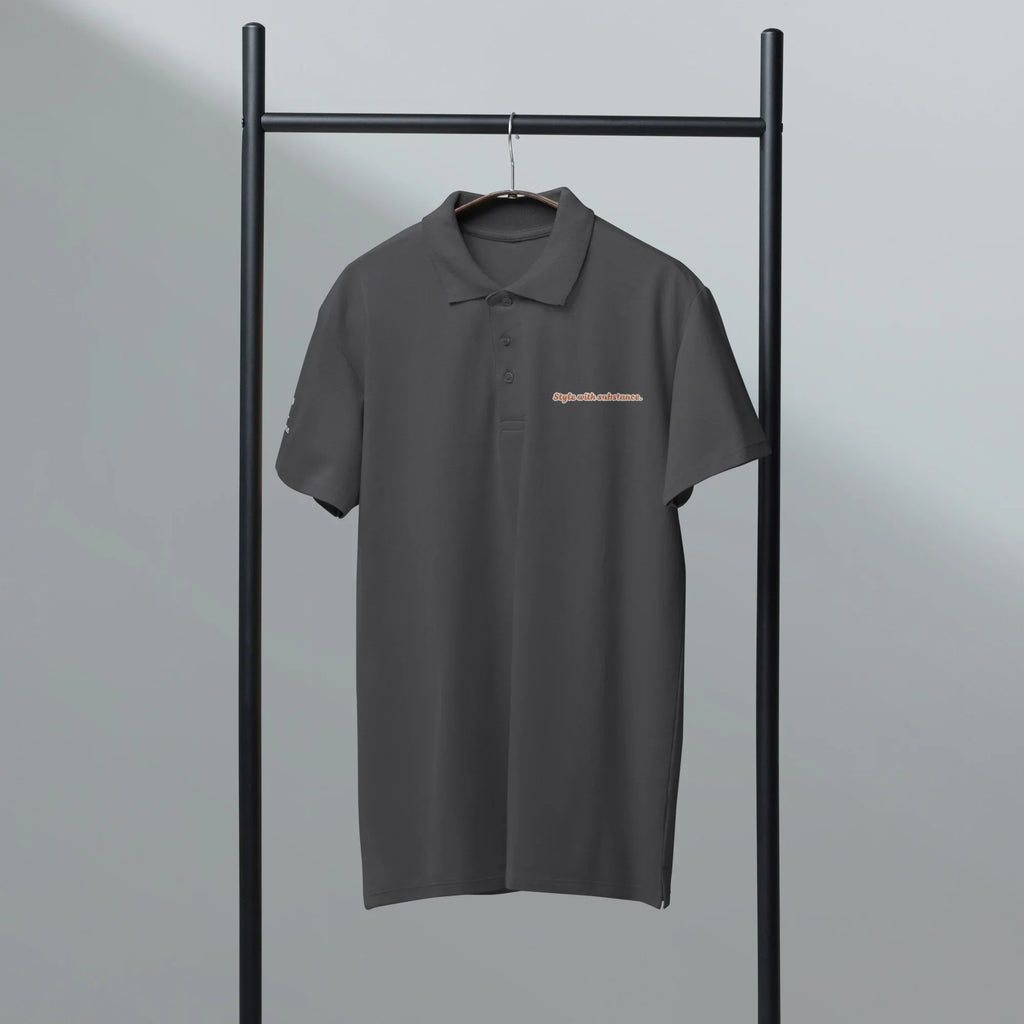 Style with substance. Unisex Premium Pique Polo Shirt polo shirt AwRans Clothing unisex-premium-pique-polo-shirt-mouse-grey-front-67ba6a1aac2c4