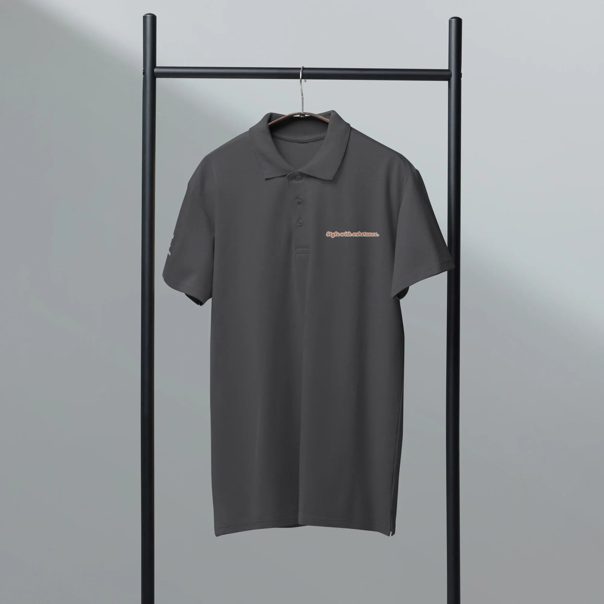 Style with substance. Unisex Premium Pique Polo Shirt polo shirt AwRans Clothing unisex-premium-pique-polo-shirt-mouse-grey-front-67ba6a1aac2c4