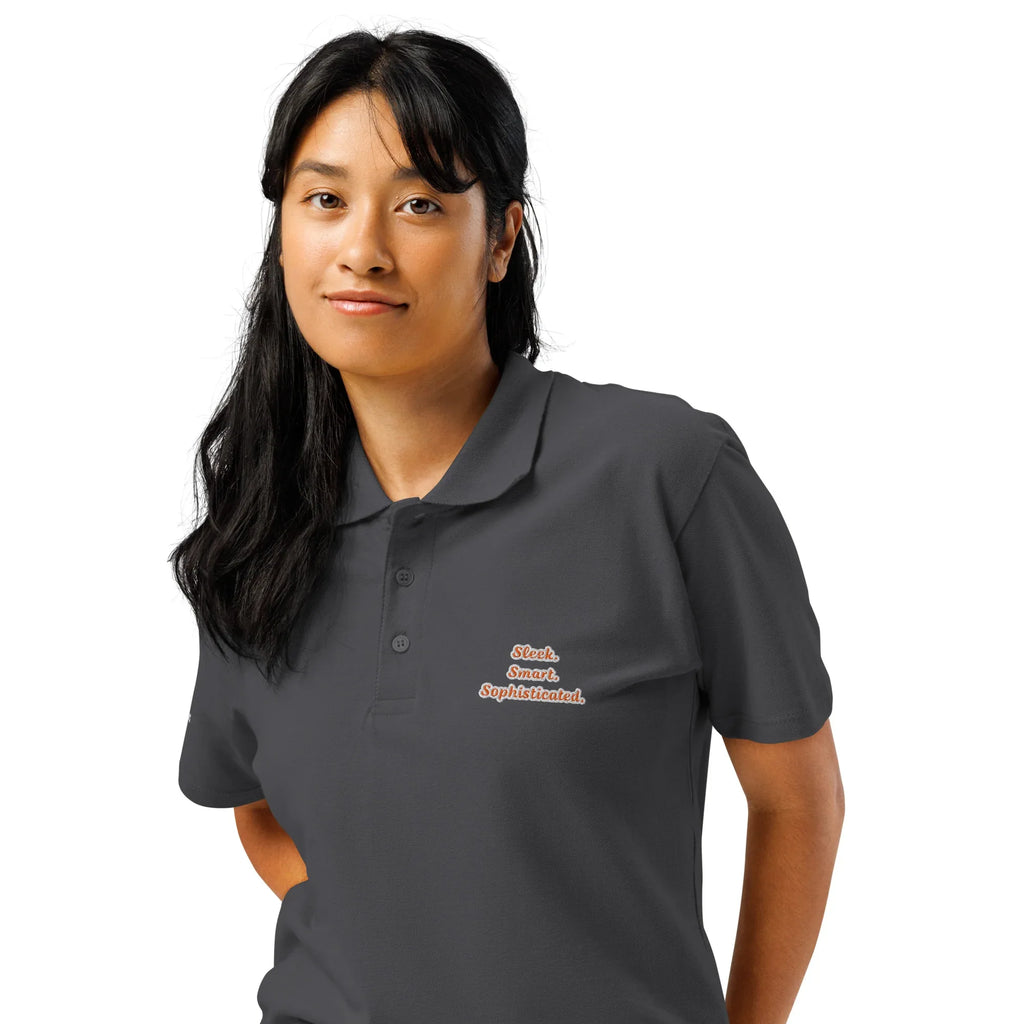 Sleek. Smart. Sophisticated. Unisex Premium Pique Polo Shirt polo shirt AwRans Clothing unisex-premium-pique-polo-shirt-mouse-grey-left-front-67ba6a71a8063