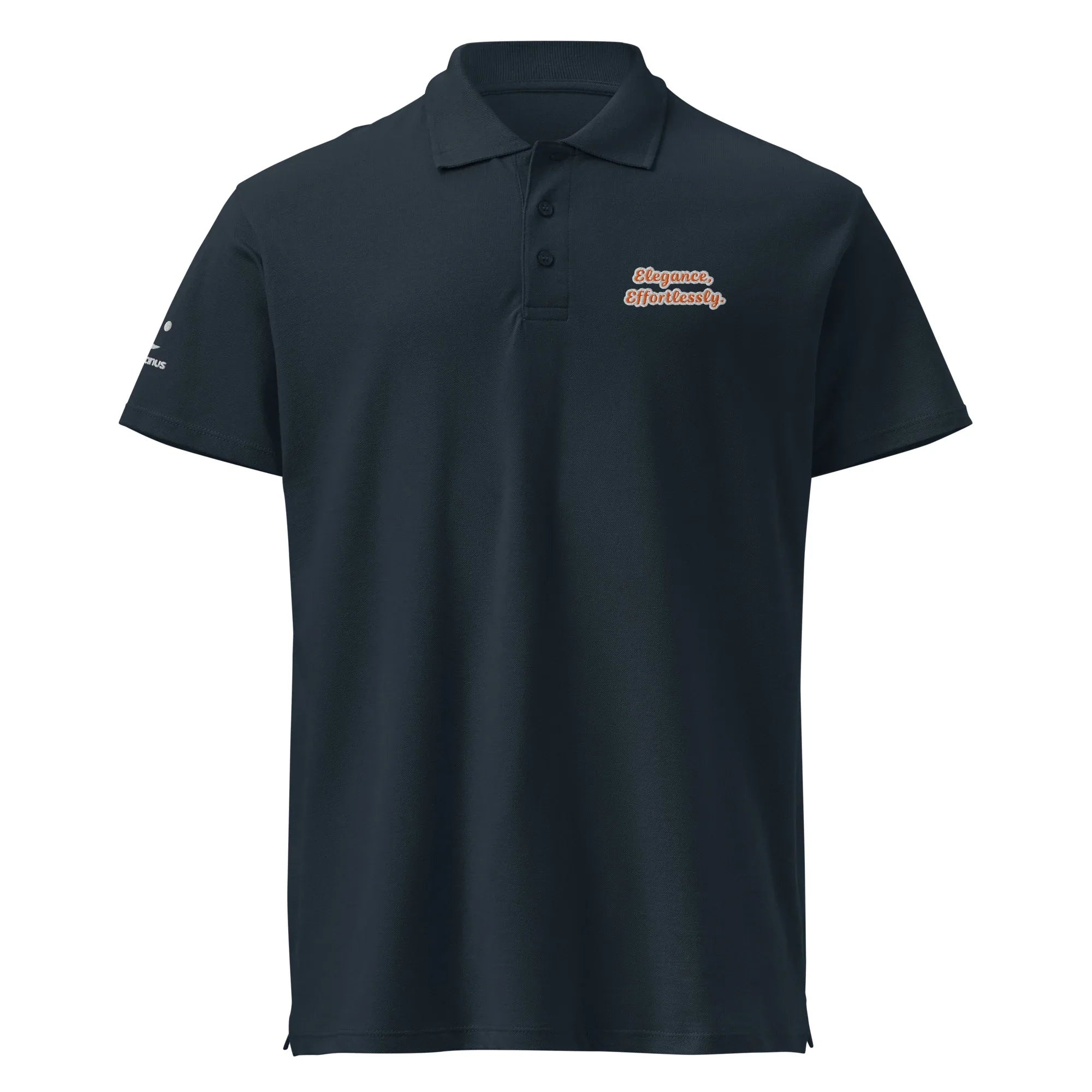 Elegance, effortlessly. Unisex Premium Pique Polo Shirt polo shirt AwRans Clothing unisex-premium-pique-polo-shirt-navy-front-67ba684e65925