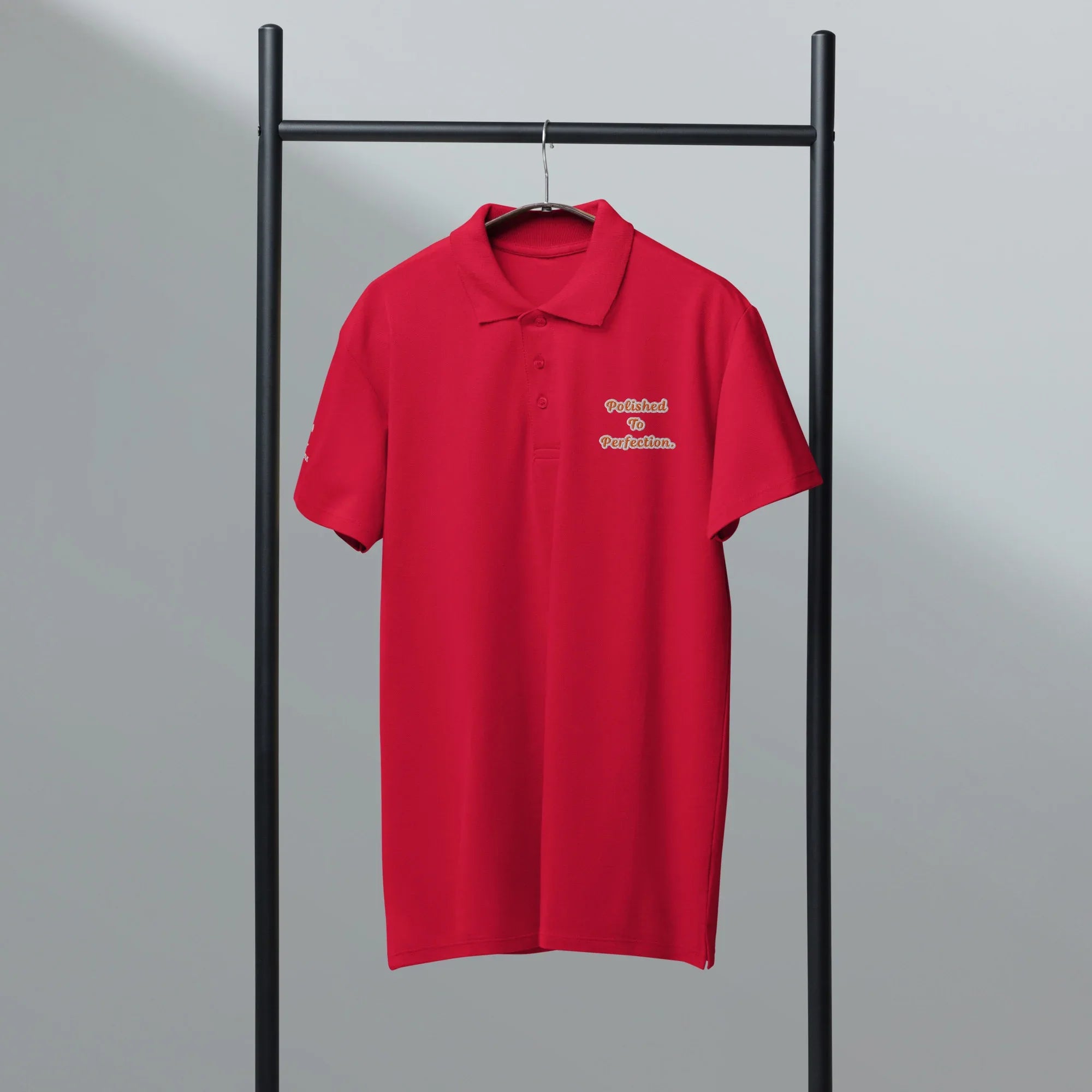 Polished to perfection. Unisex Premium Pique Polo Shirt polo shirt AwRans Clothing unisex-premium-pique-polo-shirt-red-front-67ba69ce7816b