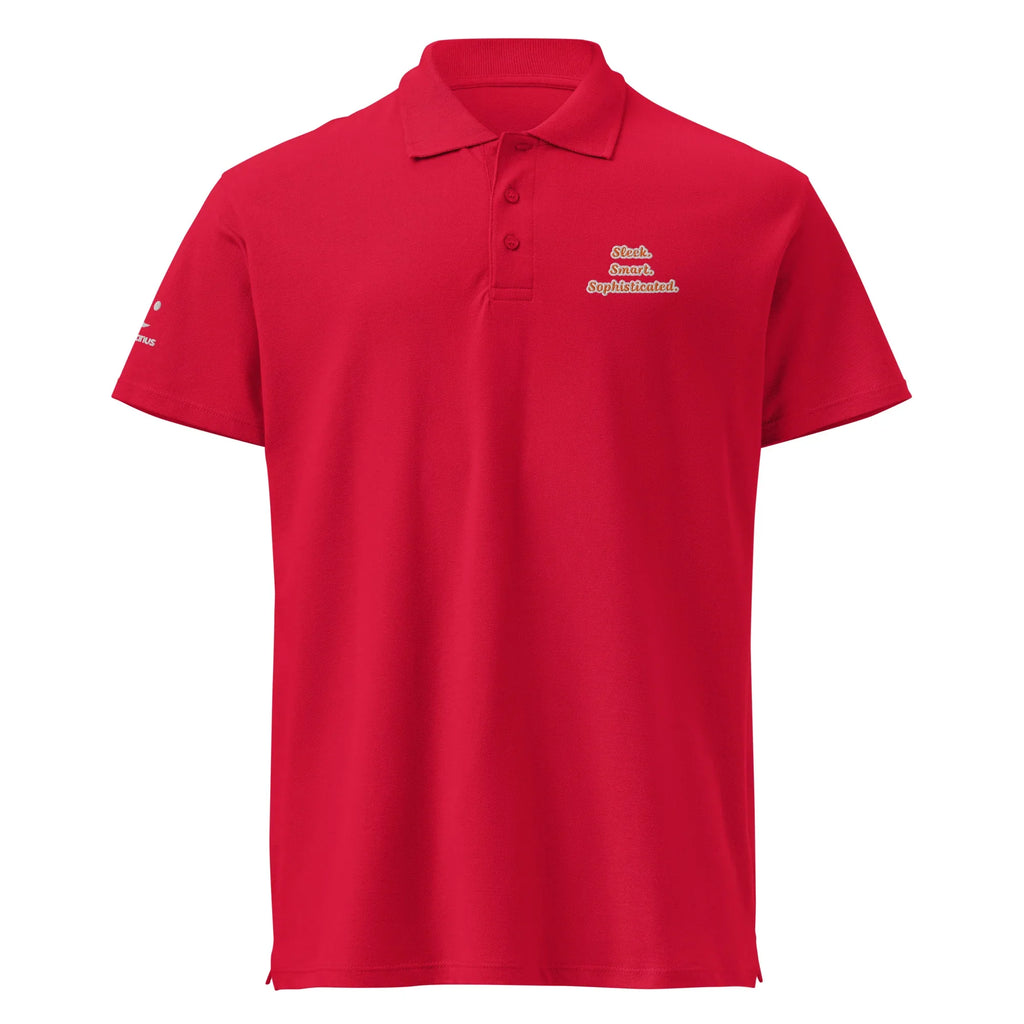 Sleek. Smart. Sophisticated. Unisex Premium Pique Polo Shirt polo shirt AwRans Clothing unisex-premium-pique-polo-shirt-red-front-67ba6a7193d10