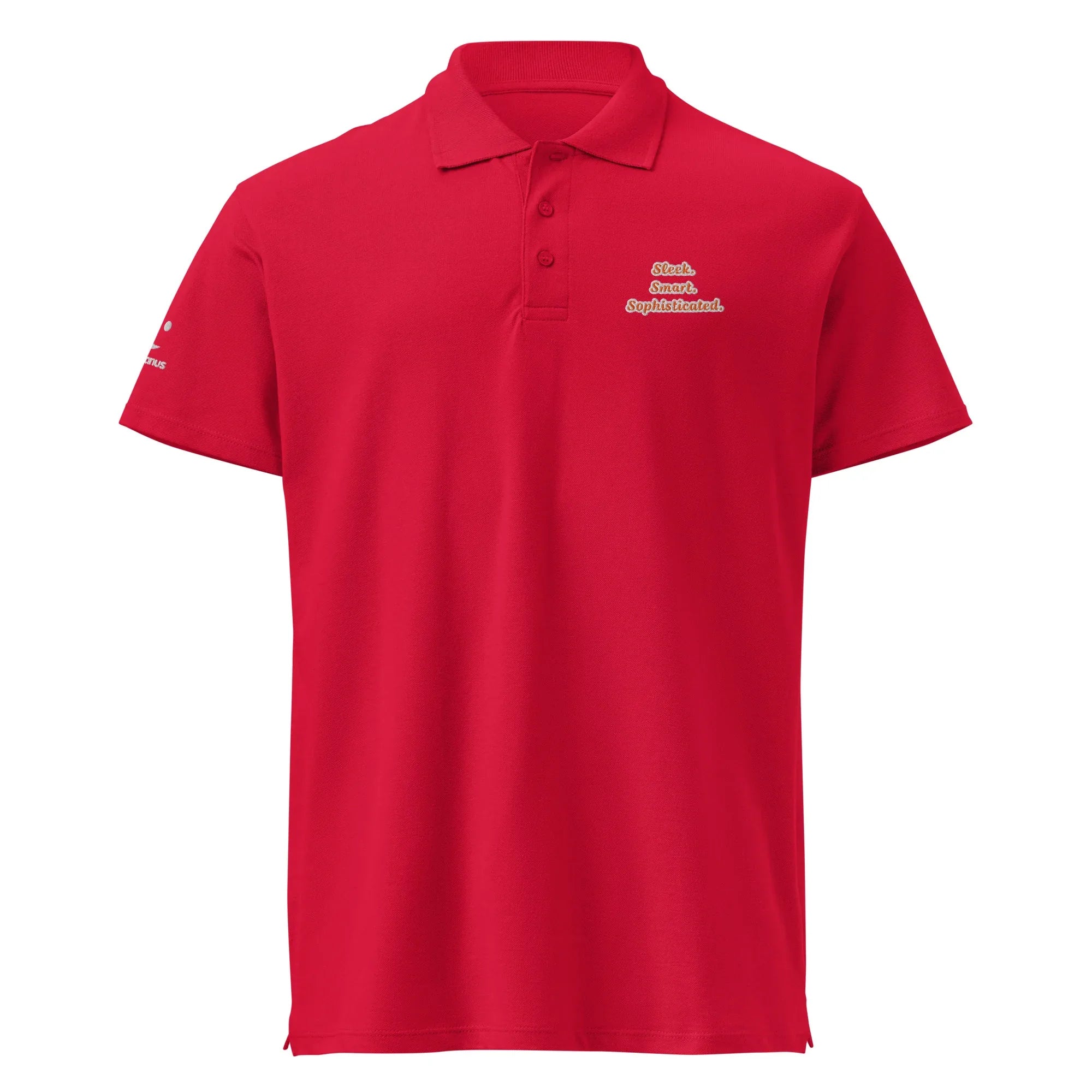 Sleek. Smart. Sophisticated. Unisex Premium Pique Polo Shirt polo shirt AwRans Clothing unisex-premium-pique-polo-shirt-red-front-67ba6a7193d10