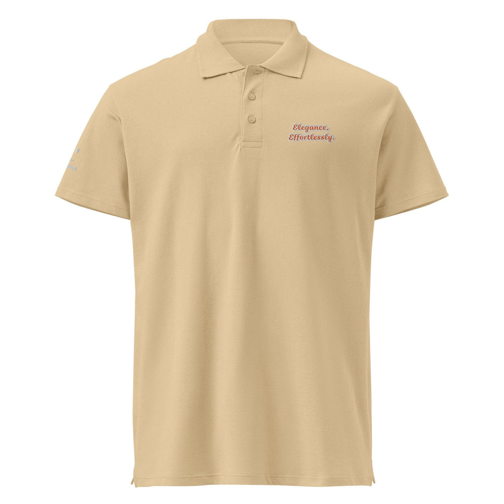 Elegance, effortlessly. Unisex Premium Pique Polo Shirt polo shirt AwRans Clothing unisex-premium-pique-polo-shirt-sand-front-67ba684e7200d