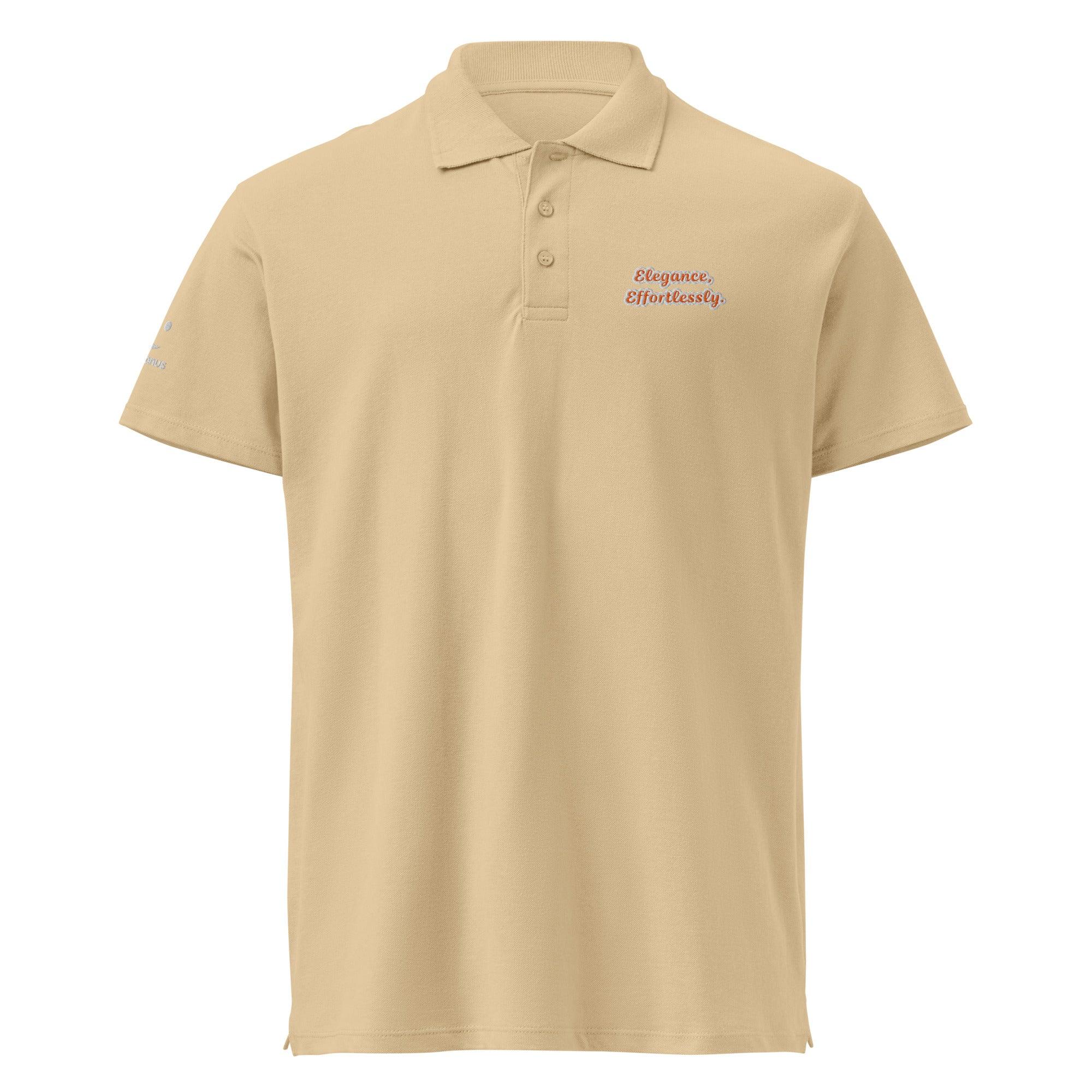 Elegance, effortlessly. Unisex Premium Pique Polo Shirt polo shirt AwRans Clothing unisex-premium-pique-polo-shirt-sand-front-67ba684e7200d