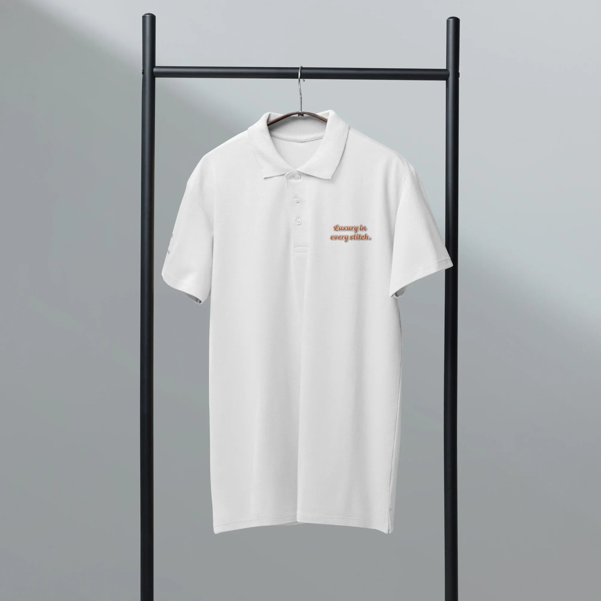 Luxury in every stitch . Unisex Premium Pique Polo Shirt polo shirt AwRans Clothing unisex-premium-pique-polo-shirt-white-front-67ba67bad8fee