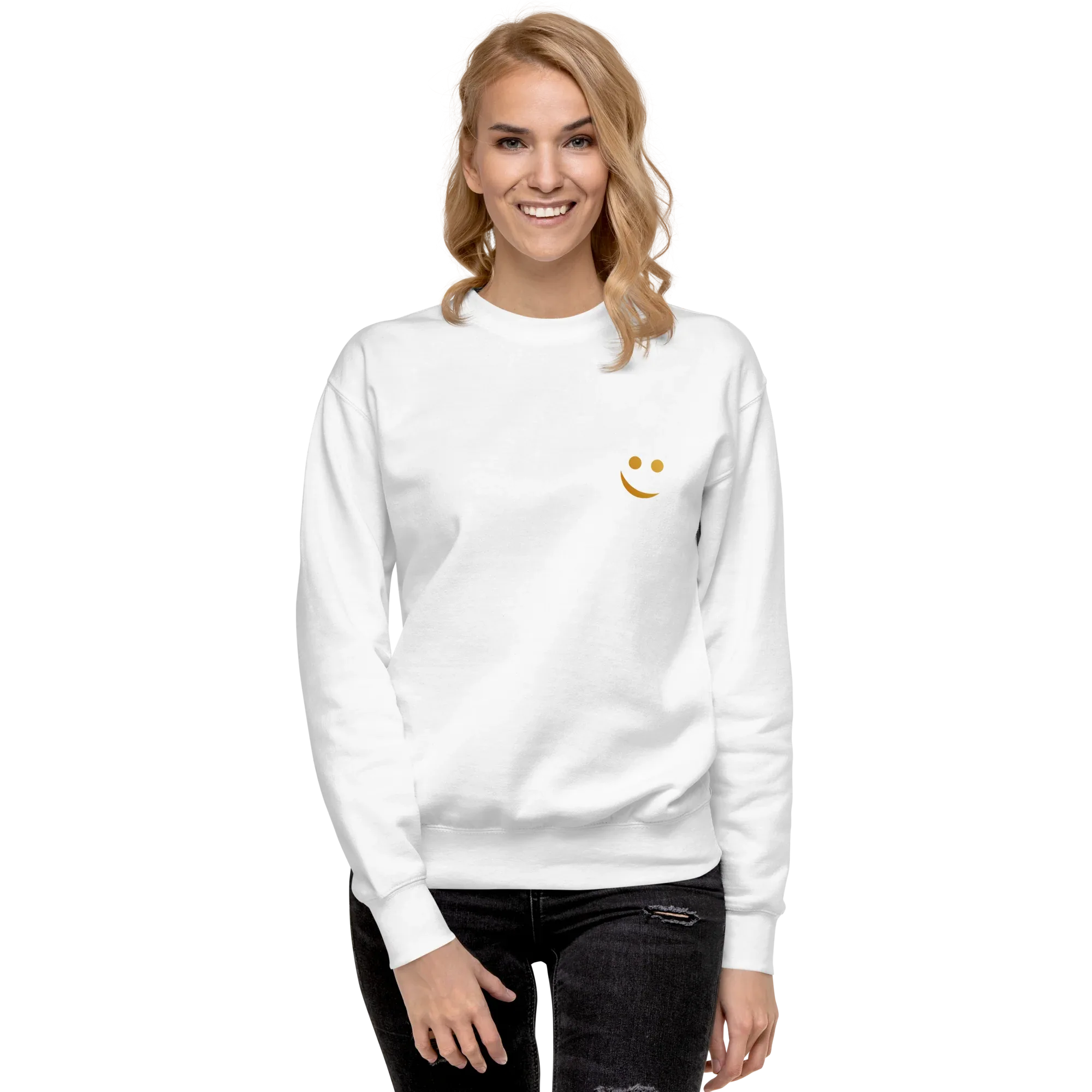 RS | Premium Sweatshirt Sweatshirt AwRans Clothing unisex-premium-sweatshirt-white-front-2-65a972a13506b