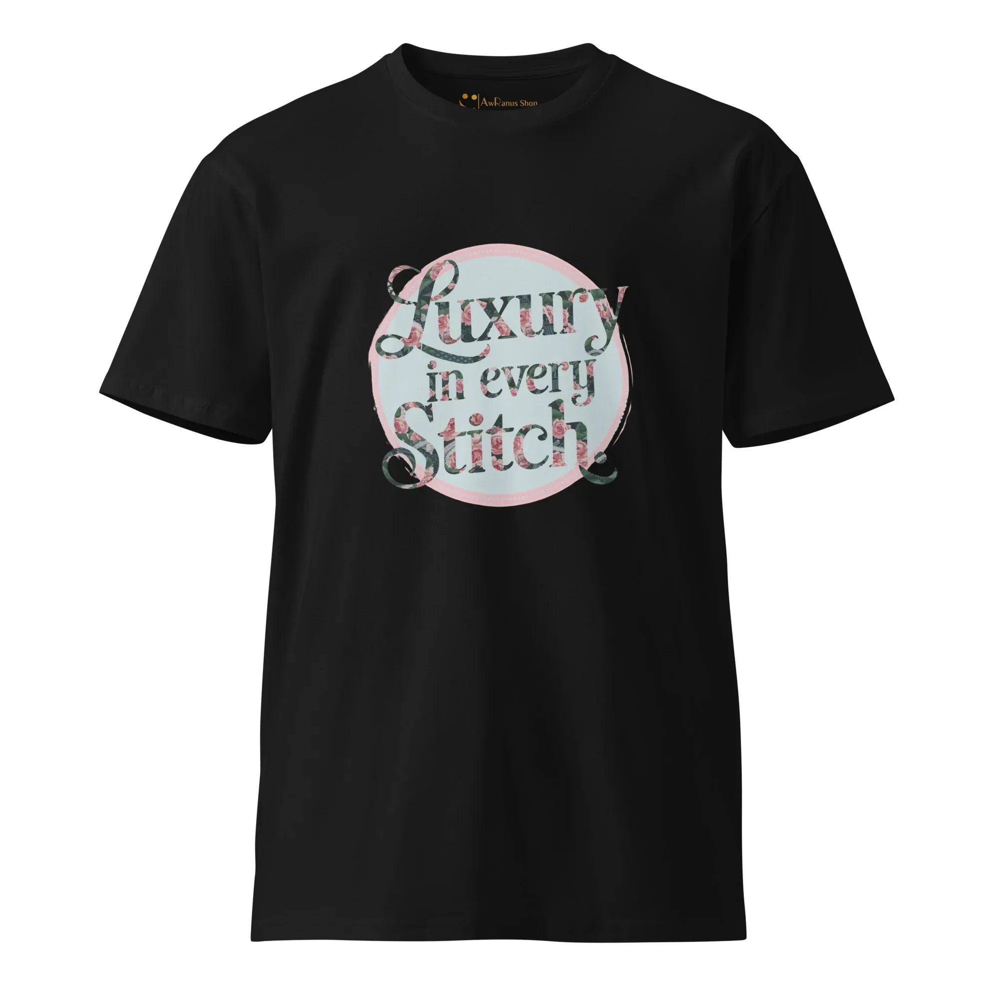 Women's Premium T-Shirt | Luxury In Every Stitch T-Shirt AwRans Clothing unisex-premium-t-shirt-black-front-6794c2815cb3c