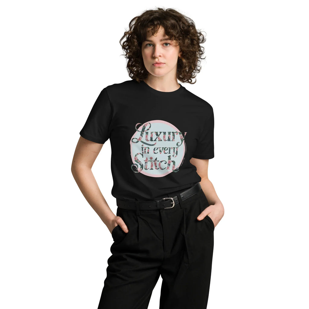 Women's Premium T-Shirt | Luxury In Every Stitch T-Shirt AwRans Clothing unisex-premium-t-shirt-black-front-6794c28161f72