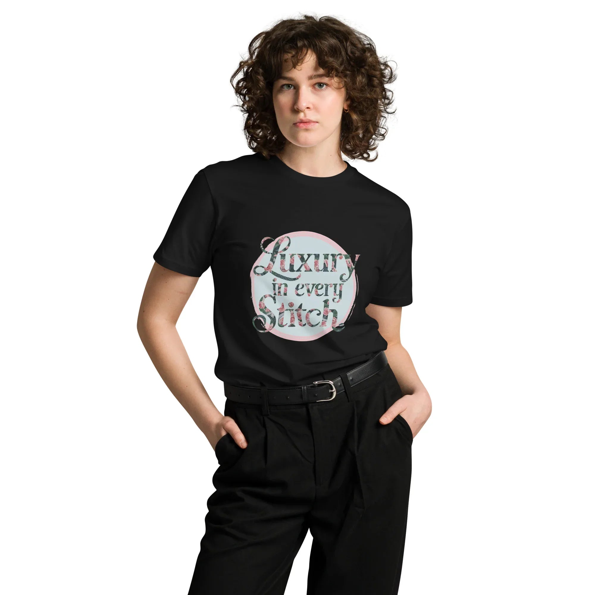 Women's Premium T-Shirt | Luxury In Every Stitch T-Shirt AwRans Clothing unisex-premium-t-shirt-black-front-6794c28161f72