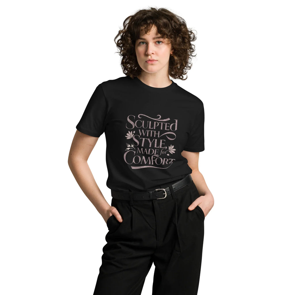 Women's Premium T-Shirt Sculpted With Style Made For Comfort Black T-Shirt AwRans Clothing unisex-premium-t-shirt-black-front-6794c4ca27df6