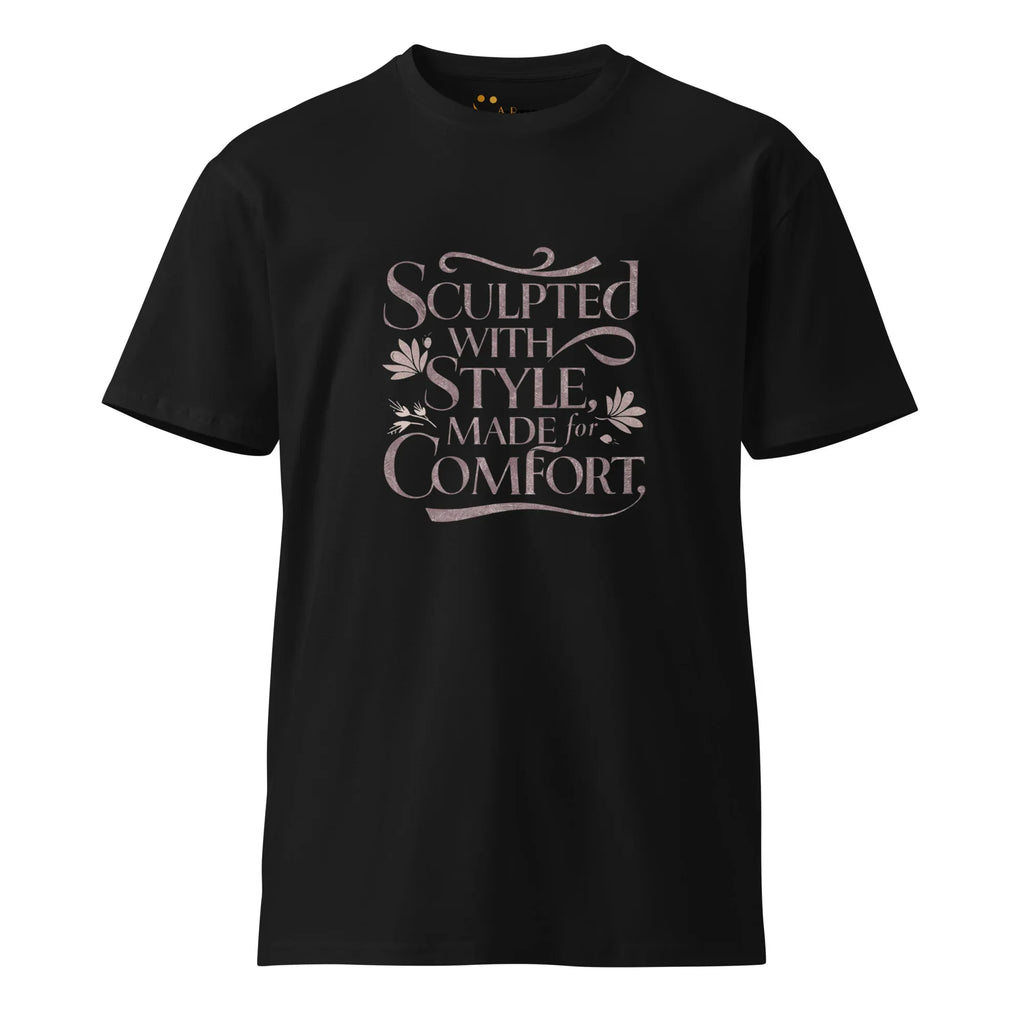 Women's Premium T-Shirt Sculpted With Style Made For Comfort T-Shirt AwRans Clothing unisex-premium-t-shirt-black-front-6794c4ca293a5