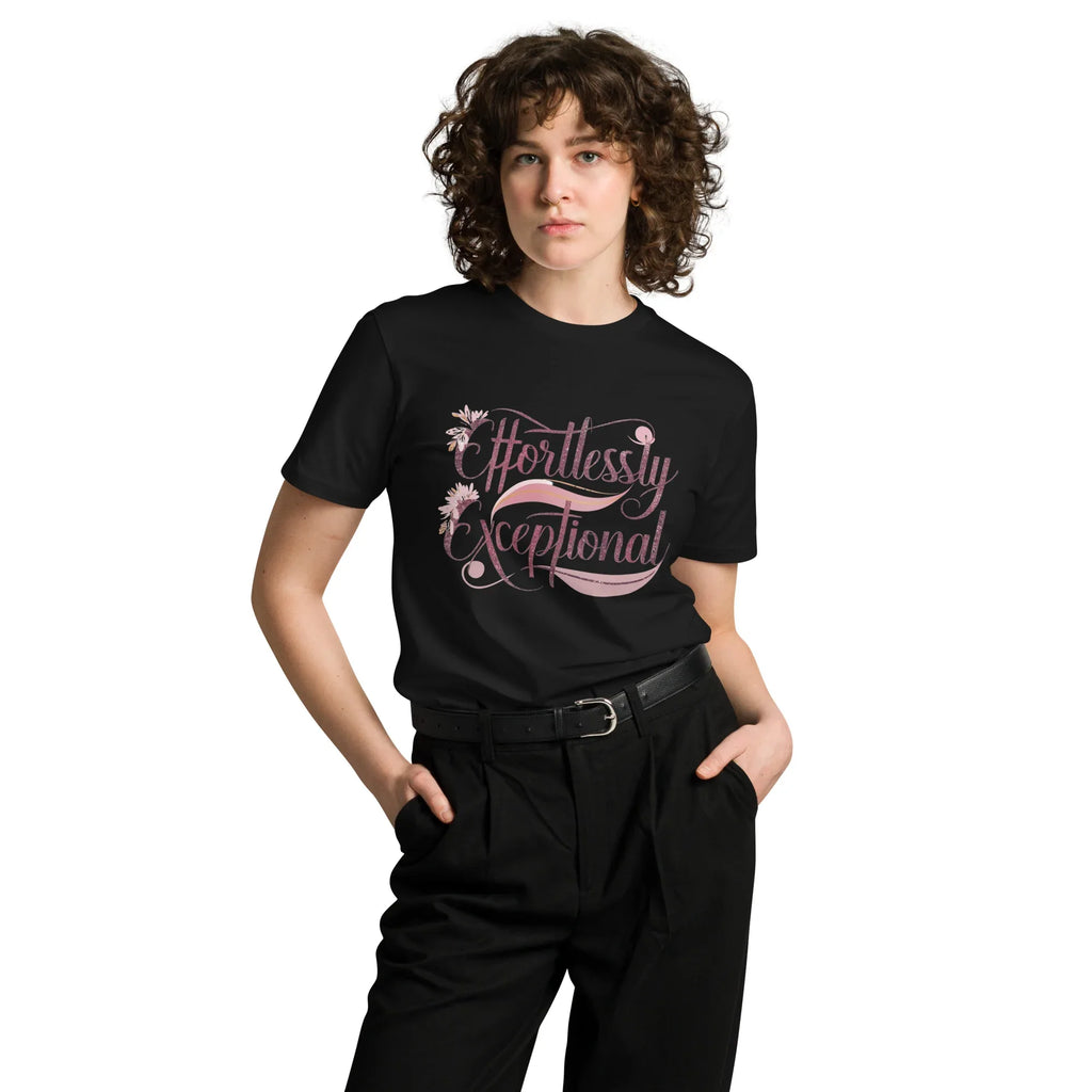 Women's Premium T-Shirt | Effortlessly Exceptional Black T-Shirt AwRans Clothing unisex-premium-t-shirt-black-front-6794f351150a8