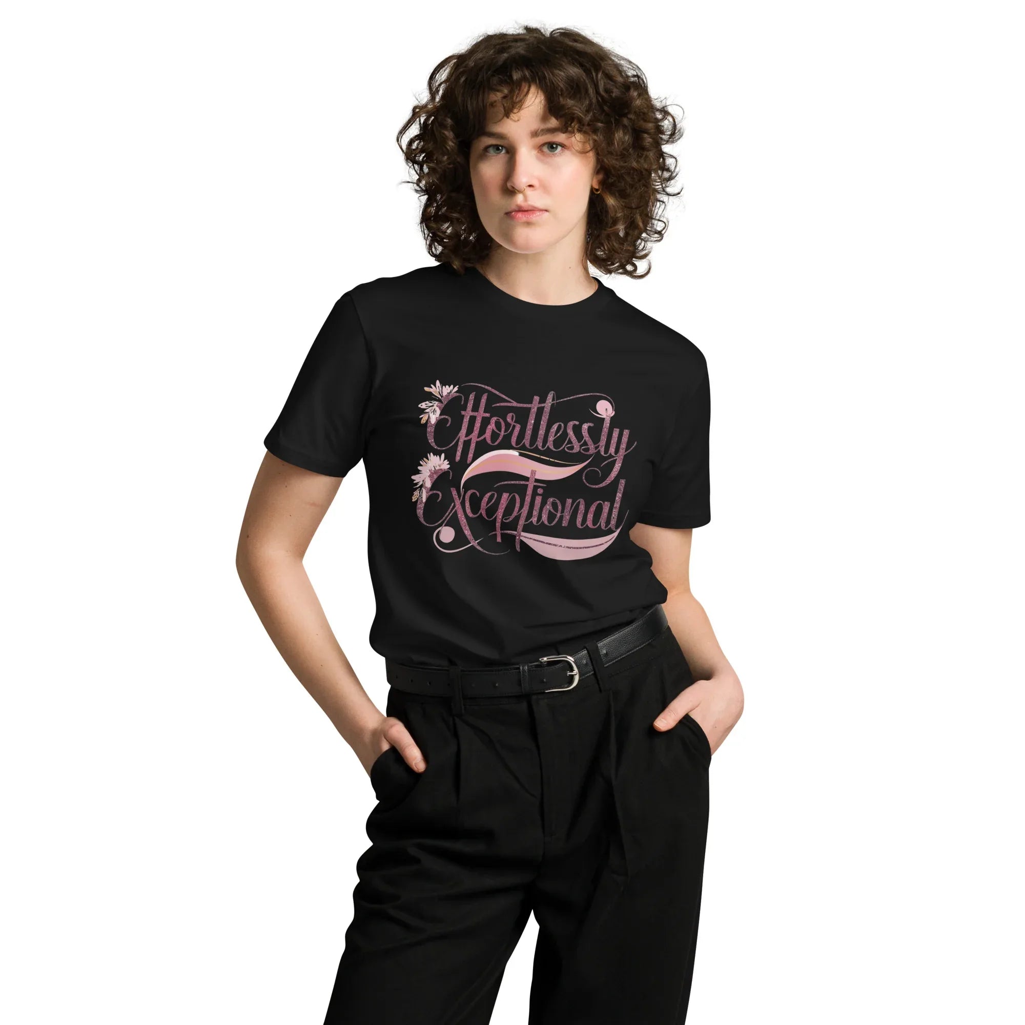 Women's Premium T-Shirt | Effortlessly Exceptional Black T-Shirt AwRans Clothing unisex-premium-t-shirt-black-front-6794f351150a8