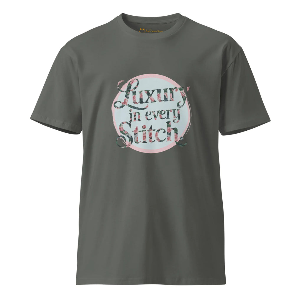 Women's Premium T-Shirt | Luxury In Every Stitch T-Shirt AwRans Clothing unisex-premium-t-shirt-charcoal-front-6794c2815e720