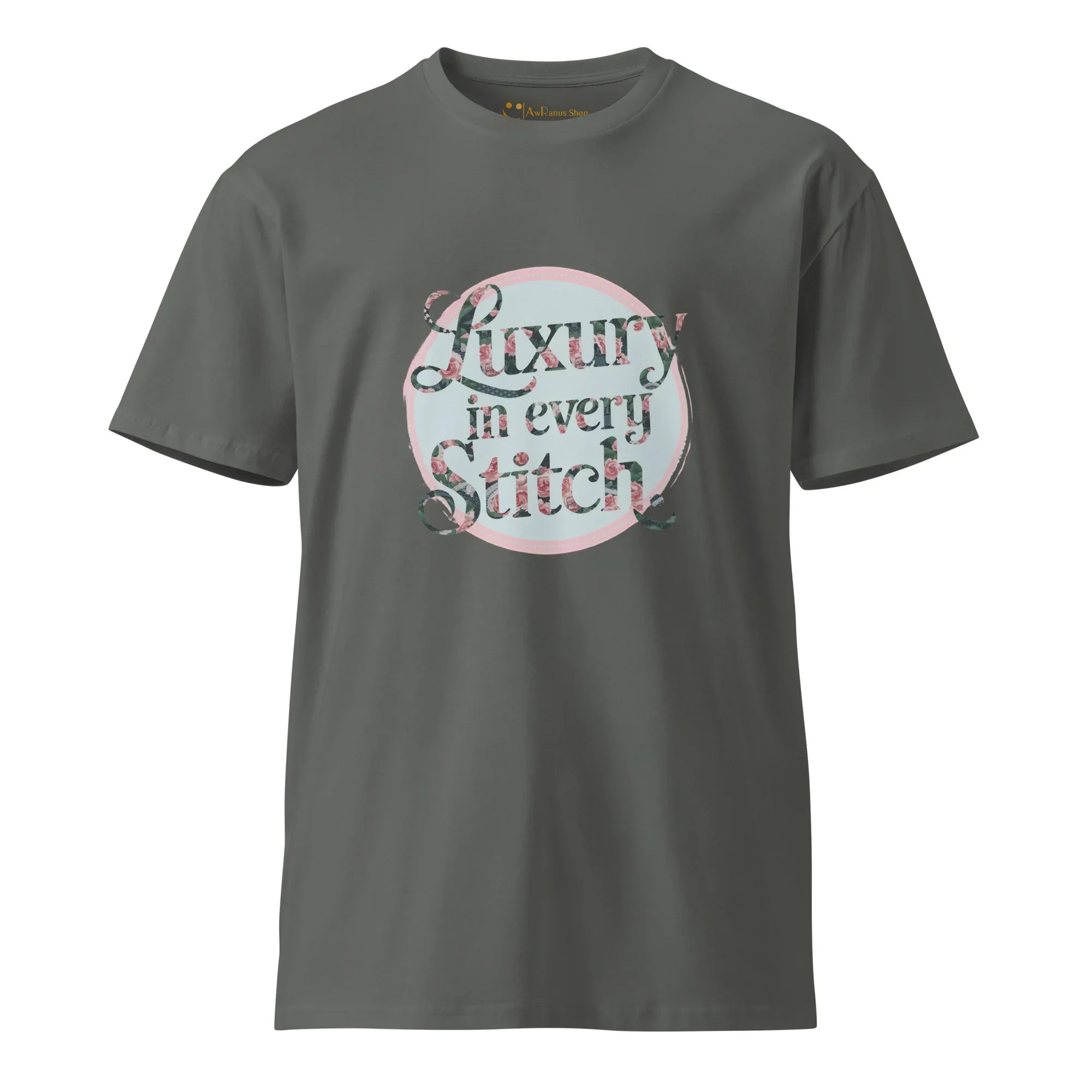 Women's Premium T-Shirt | Luxury In Every Stitch T-Shirt AwRans Clothing unisex-premium-t-shirt-charcoal-front-6794c2815e720