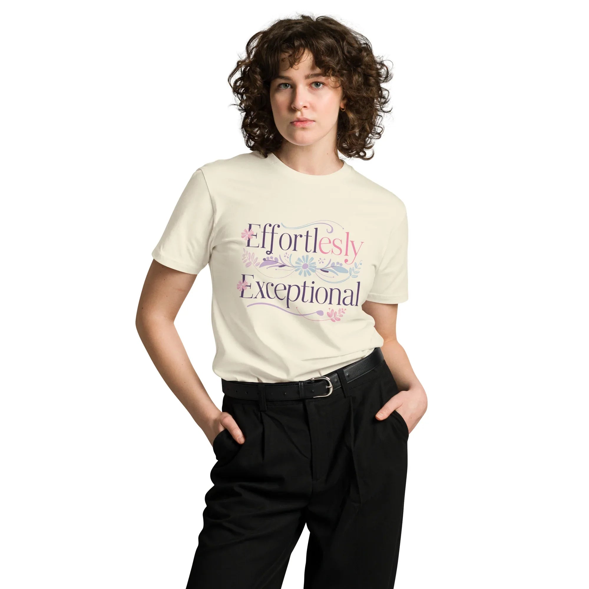 Women's Premium T-Shirt | Effortlessly Exceptional Natural T-Shirt AwRans Clothing unisex-premium-t-shirt-natural-front-6794f3b31146d