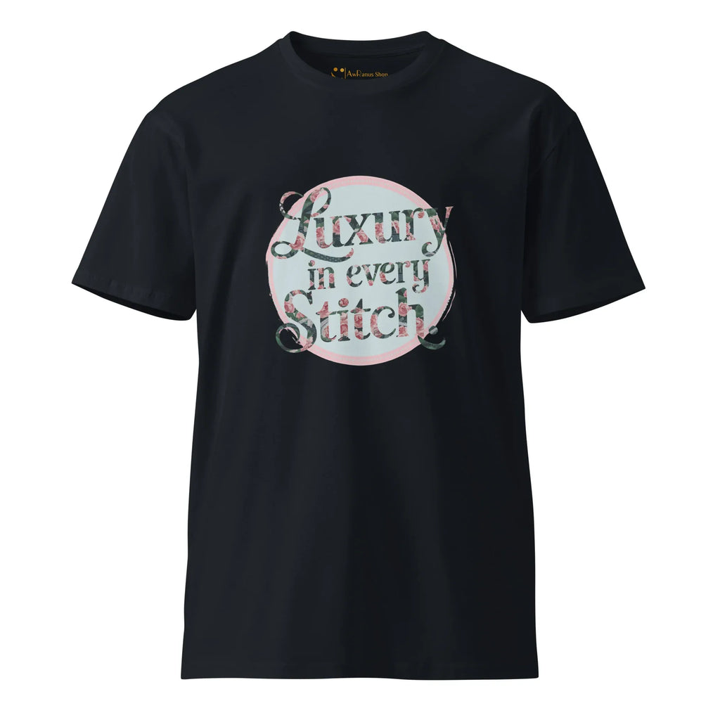 Women's Premium T-Shirt | Luxury In Every Stitch T-Shirt AwRans Clothing unisex-premium-t-shirt-navy-front-6794c2815dd06