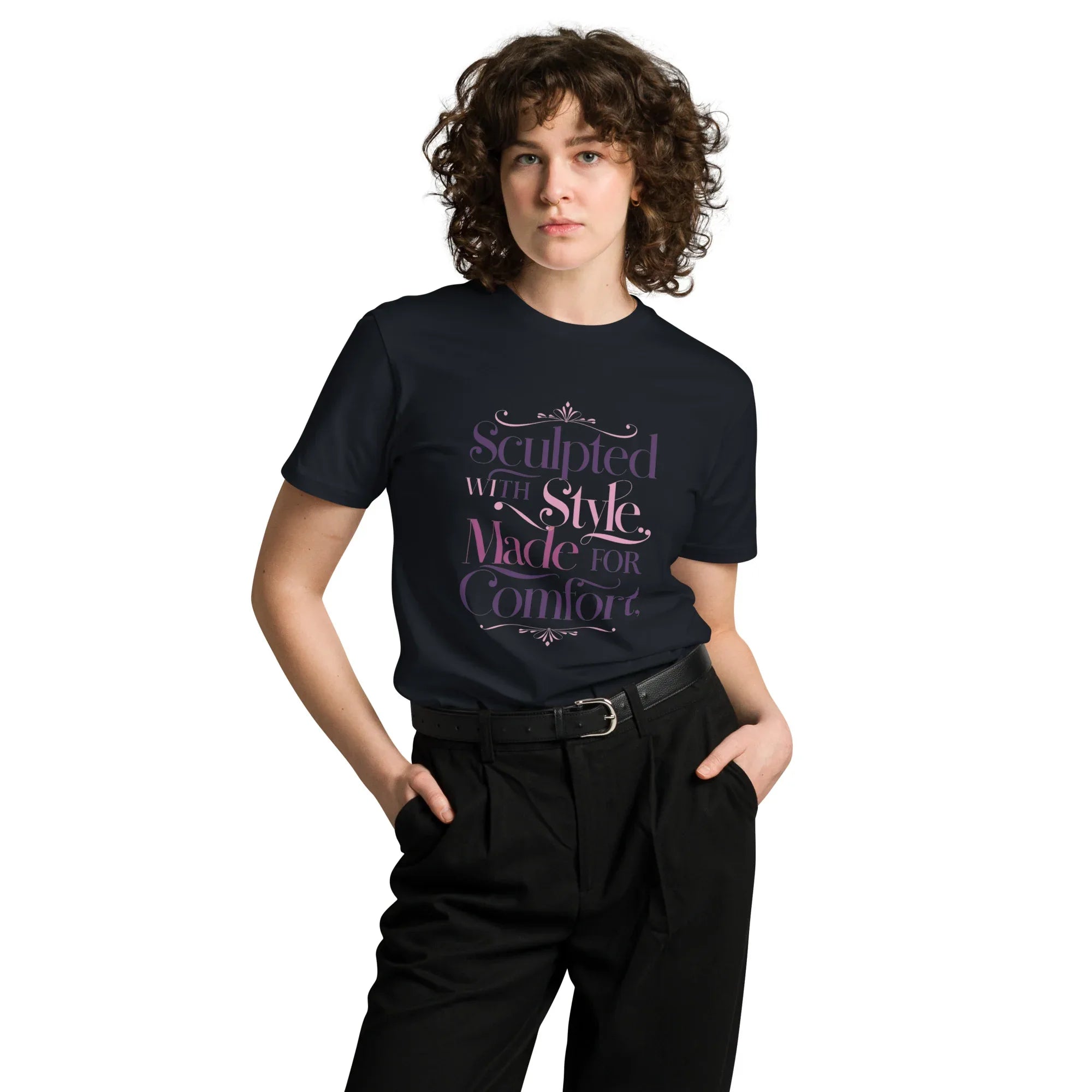 Women's Premium T-Shirt Sculpted With Style Made For Comfort Navy T-Shirt AwRans Clothing unisex-premium-t-shirt-navy-front-6794c529a1243