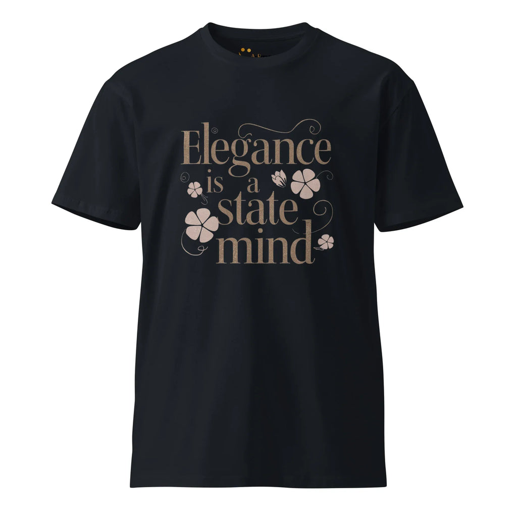 Women's Premium T-Shirt | Elegance Is A State Mind. T-Shirt AwRans Clothing unisex-premium-t-shirt-navy-front-6794c73ab973d