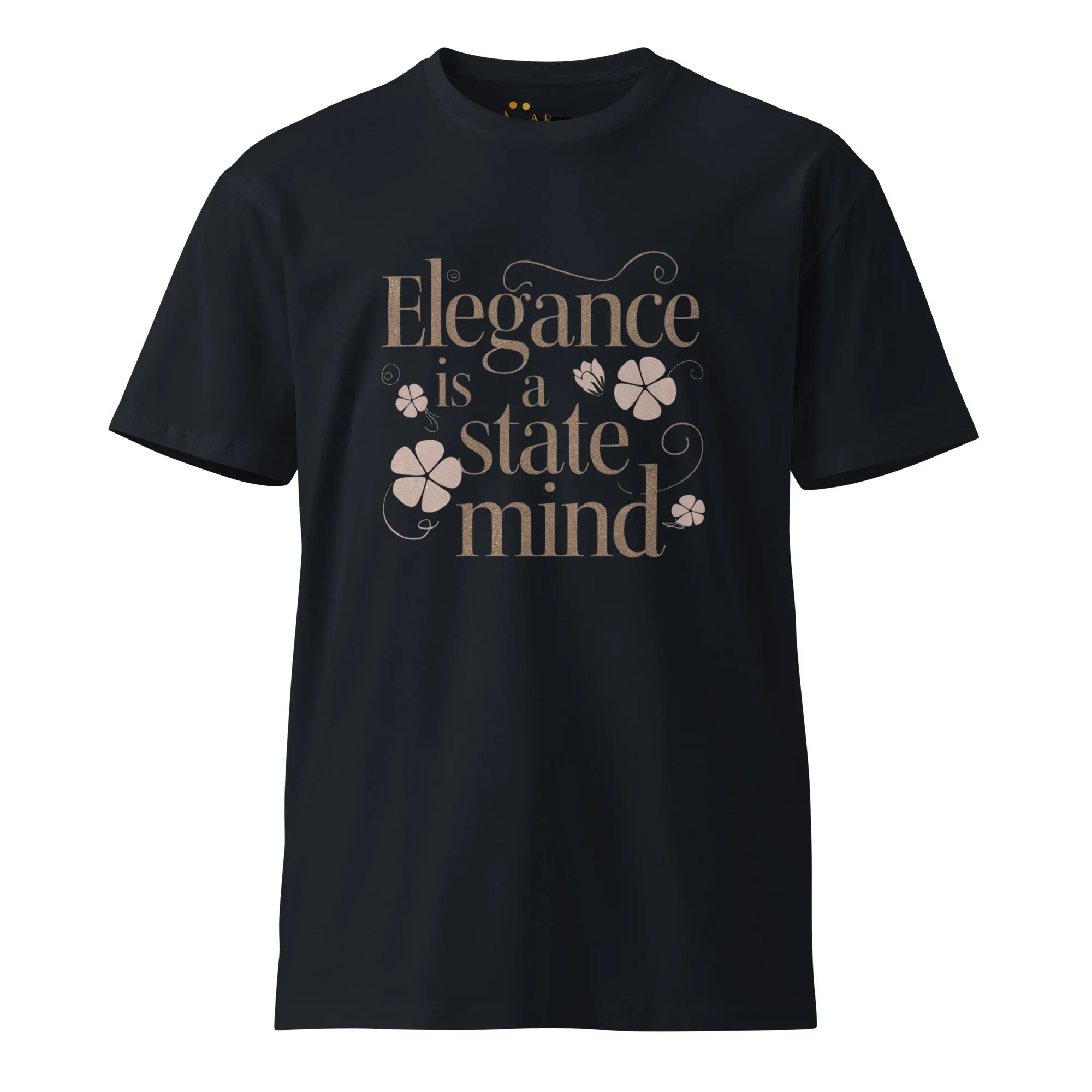 Women's Premium T-Shirt | Elegance Is A State Mind. T-Shirt AwRans Clothing unisex-premium-t-shirt-navy-front-6794c73ab973d
