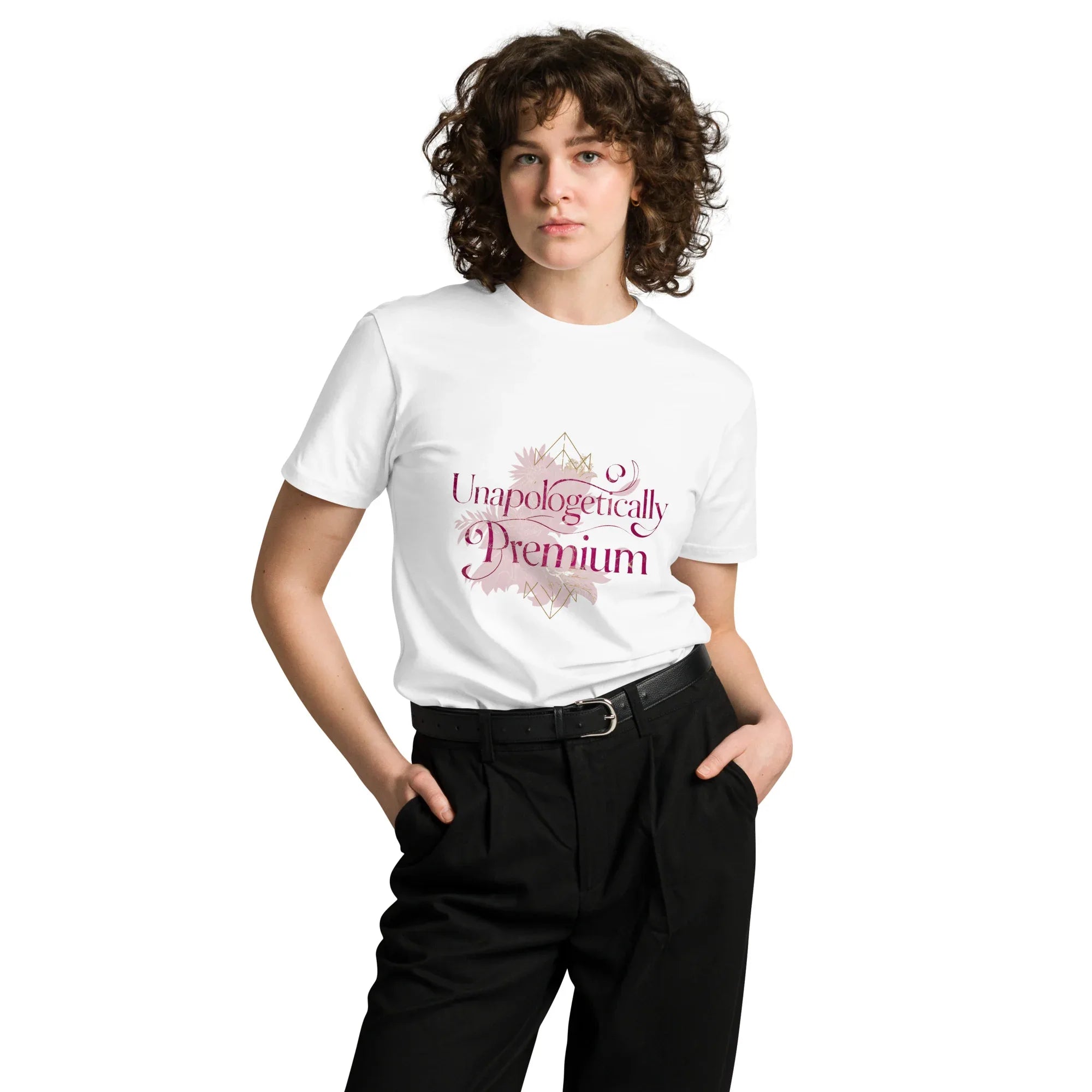 Women's Premium T-Shirt Unapologetically Premium White T-Shirt AwRans Clothing unisex-premium-t-shirt-white-front-6794c2ba28d80