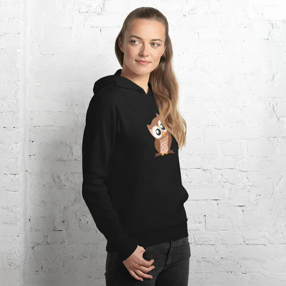 Women's | Owl Hoodie Hoodie AwRans Clothing unisex-pullover-hoodie-black-right-front-65b2dda3cbe1d