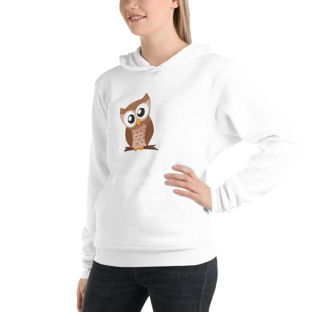 Women's | Owl Hoodie Hoodie AwRans Clothing unisex-pullover-hoodie-white-left-front-65b2dda3ccd67