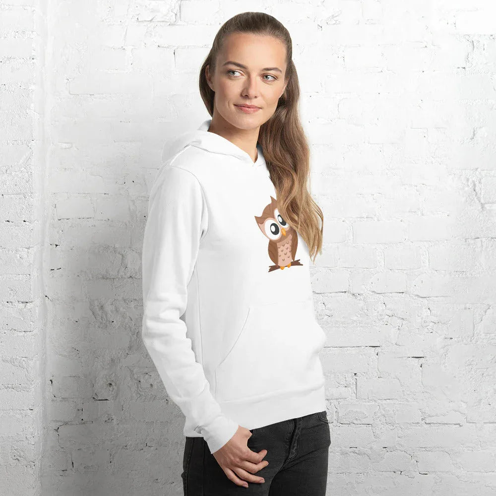 Women's | Owl Hoodie Hoodie AwRans Clothing unisex-pullover-hoodie-white-right-front-65b2dda3cb7e7