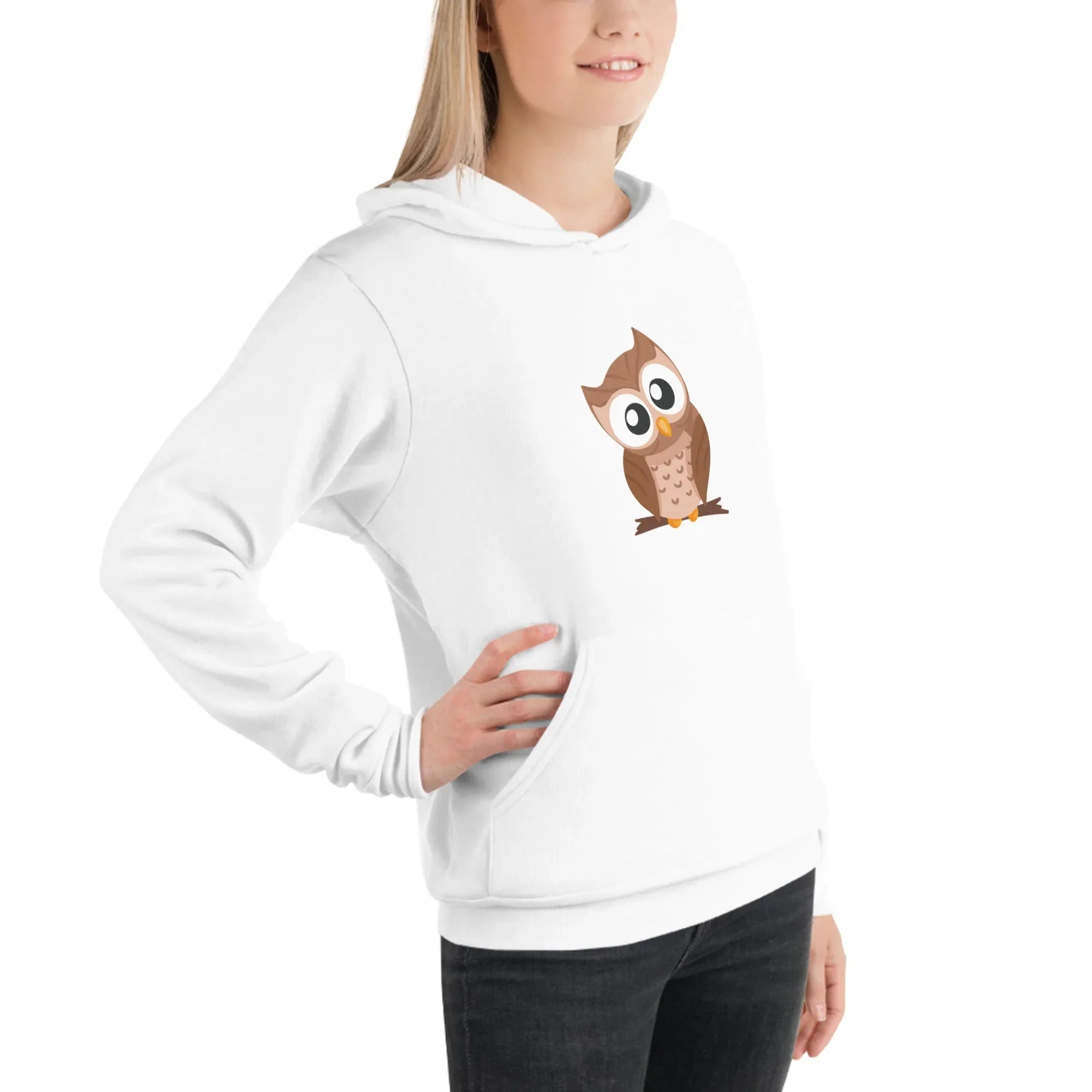 Women's | Owl Hoodie Hoodie AwRans Clothing unisex-pullover-hoodie-white-right-front-65b2dda3ccfa9