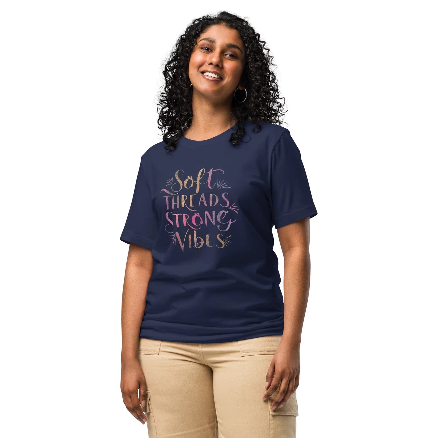 Women's T-Shirt | Soft Threads Strong Vibes - AwRans Clothing