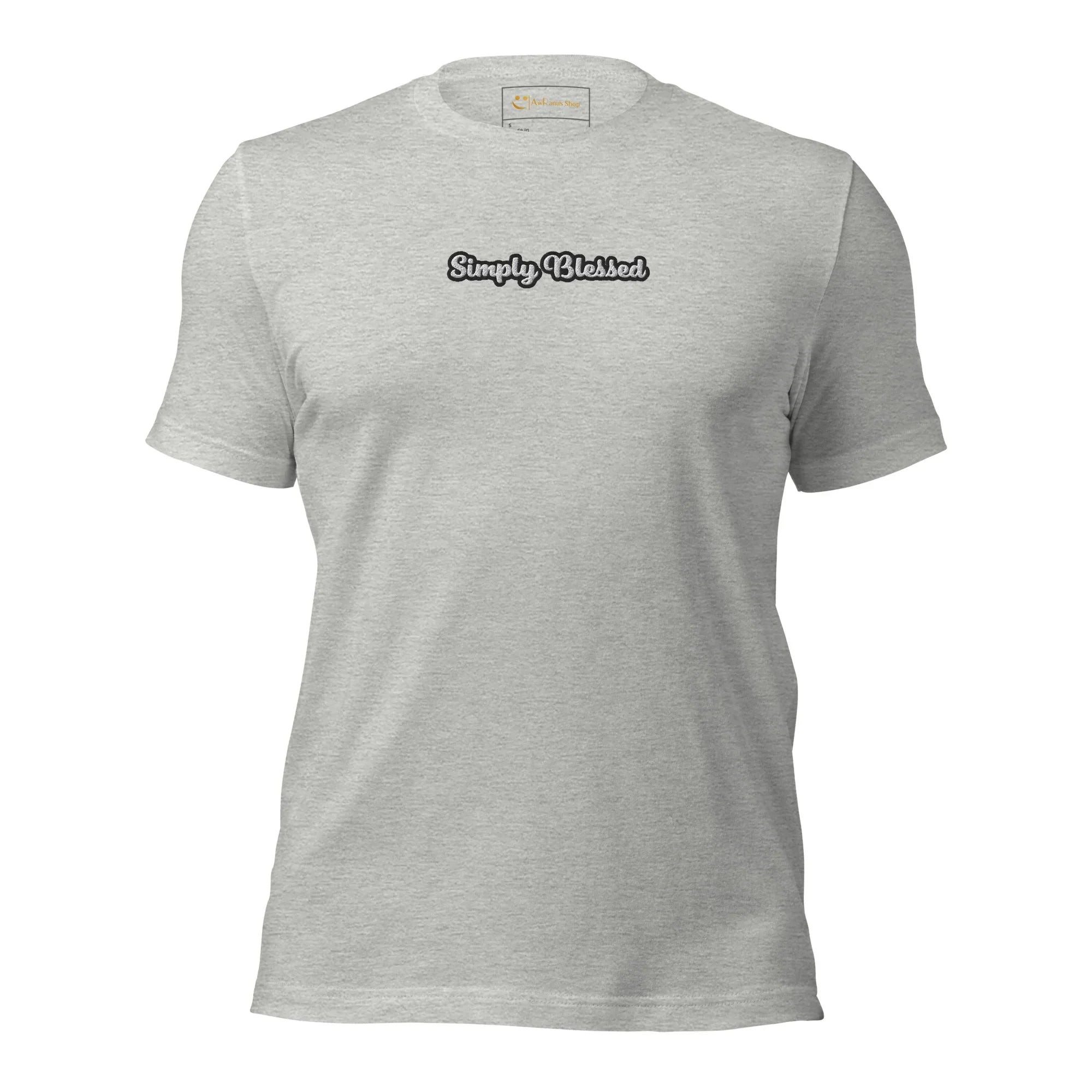 Unisex | Simply Blessed T-Shirt t-shirt AwRans Clothing unisex-staple-t-shirt-athletic-heather-front-6749edcd35ac6