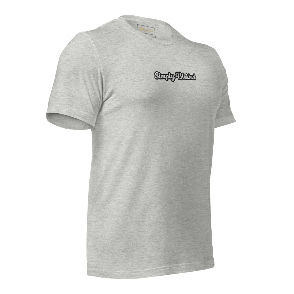 Unisex | Simply Blessed T-Shirt t-shirt AwRans Clothing unisex-staple-t-shirt-athletic-heather-right-front-6749edcd66565