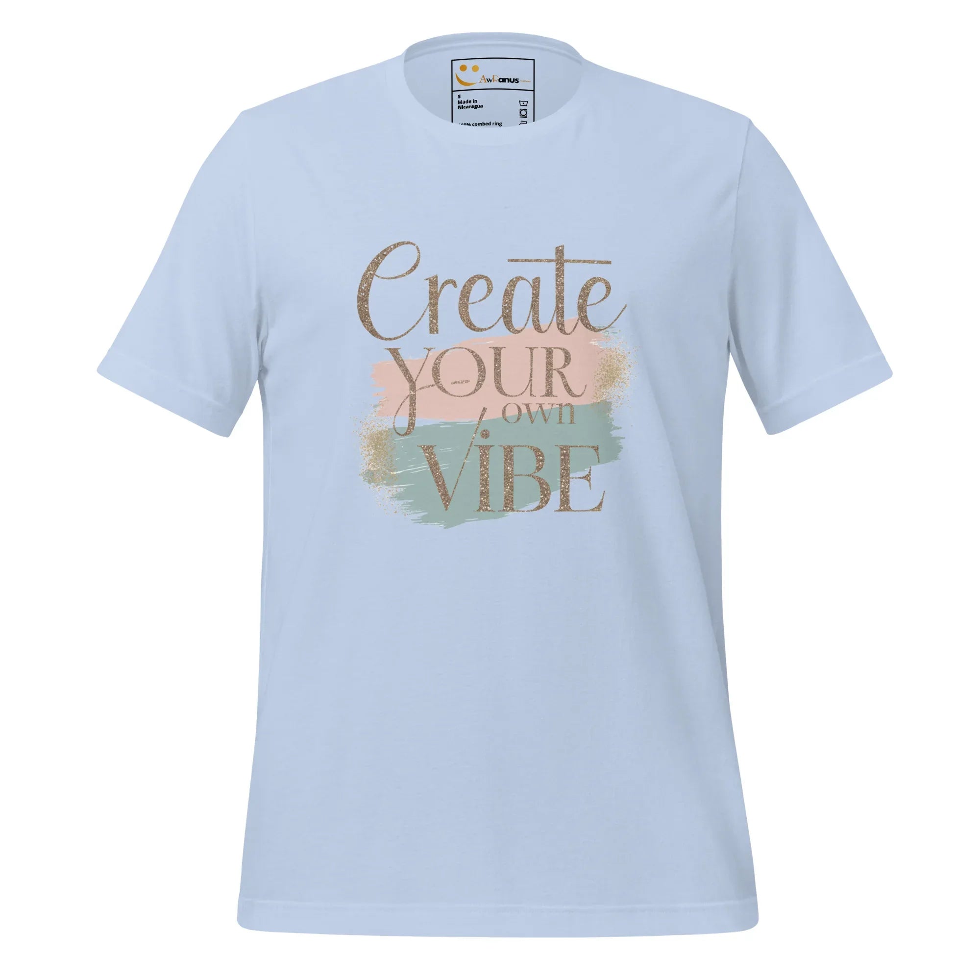 Women's T-Shirt | Creat Your Own Vibe Women's t-shirt AwRans Clothing unisex-staple-t-shirt-baby-blue-front-6799e51f2edc1