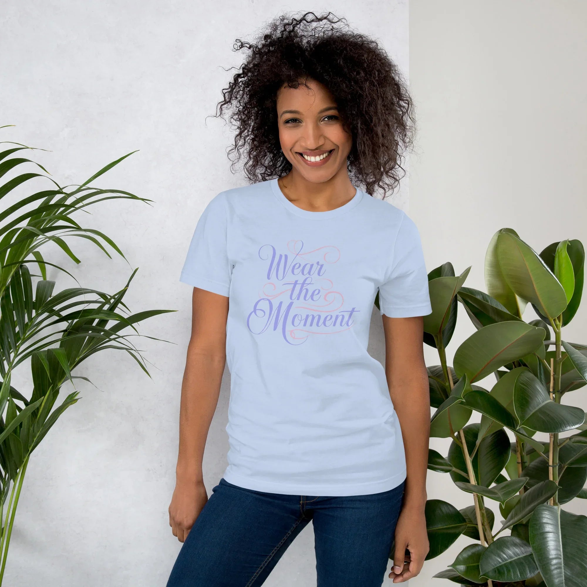 Women's T-Shirt | Wear The Moment Baby Blue Women's t-shirt AwRans Clothing unisex-staple-t-shirt-baby-blue-front-6799e653d45ce