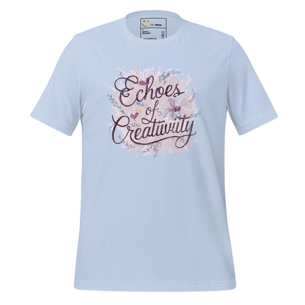 Women's T-Shirt | Echoes Of Creativity Women's t-shirt AwRans Clothing unisex-staple-t-shirt-baby-blue-front-6799ecd1f1447