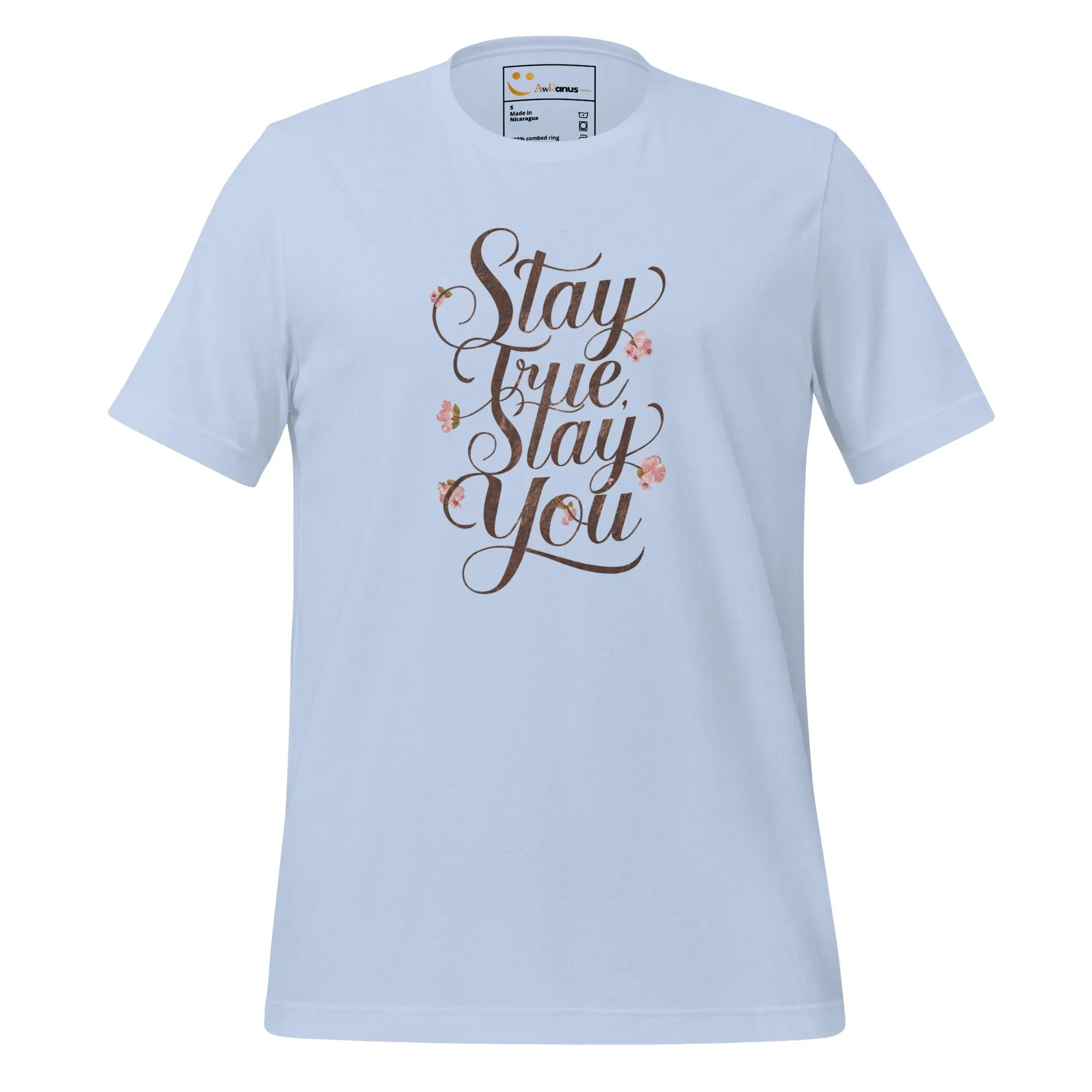 Women's T-Shirt | Stay True,Stay You. Women's t-shirt AwRans Clothing unisex-staple-t-shirt-baby-blue-front-679a9bf19ac25