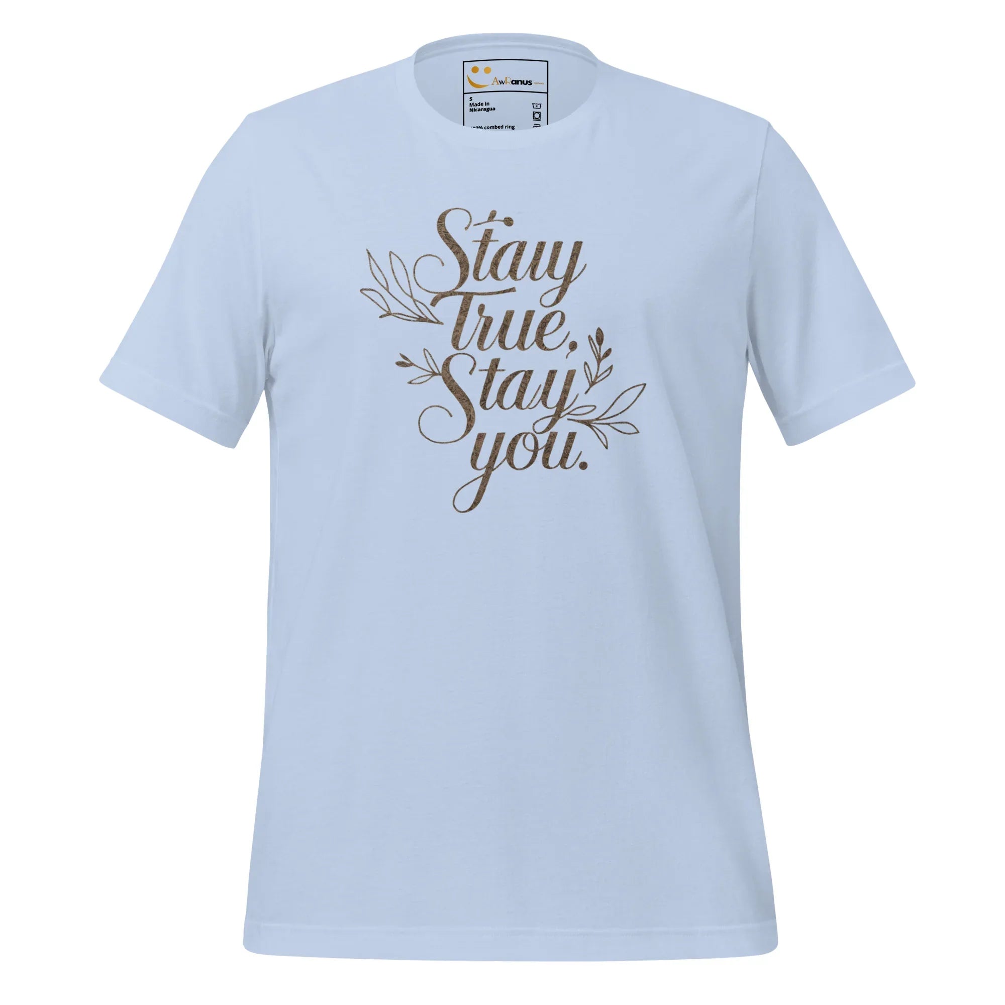 Women's T-Shirt | Stay True,Stay You. Women's t-shirt AwRans Clothing unisex-staple-t-shirt-baby-blue-front-679bbce0d09d4
