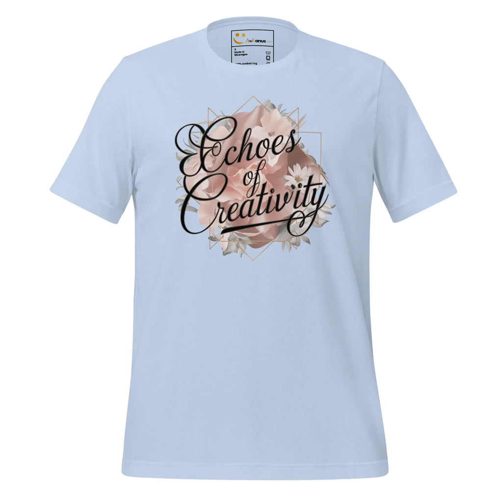 Women's T-Shirt | Echoes Of Creativity Women's t-shirt AwRans Clothing unisex-staple-t-shirt-baby-blue-front-679bbee5248bf