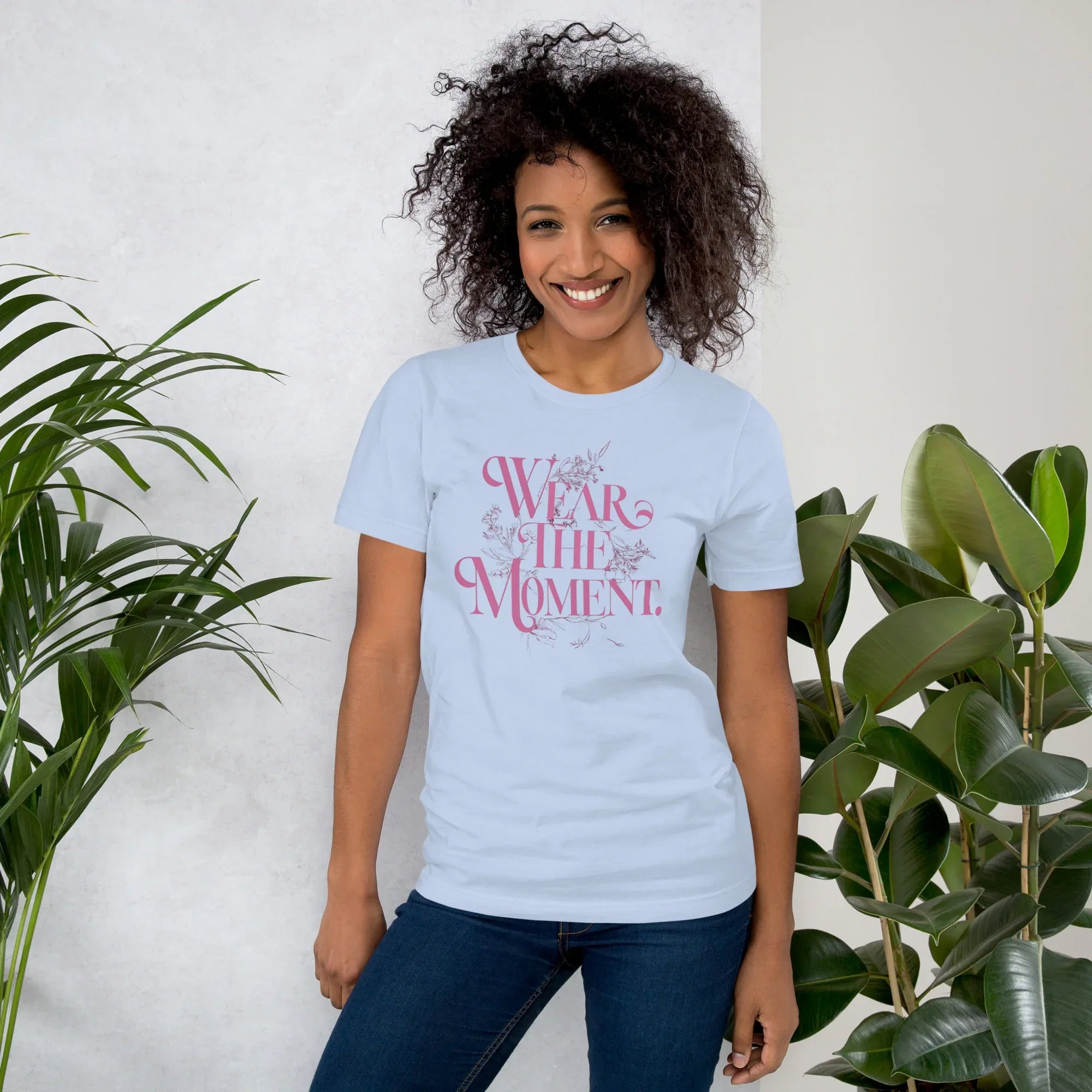 Women's T-Shirt | Wear The Moment Baby Blue Women's t-shirt AwRans Clothing unisex-staple-t-shirt-baby-blue-front-679bddbe8064a