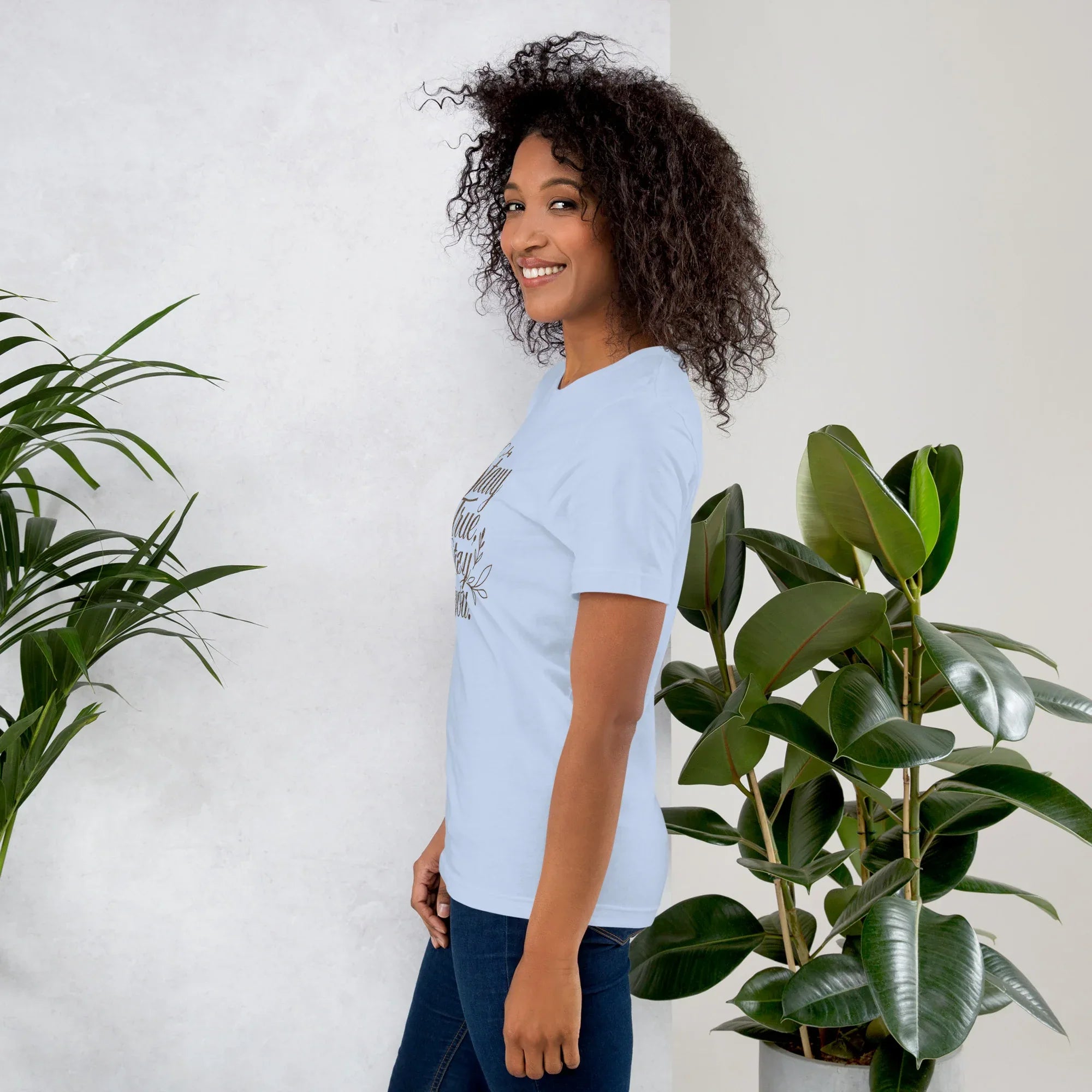 Women's T-Shirt | Stay True,Stay You. Women's t-shirt AwRans Clothing unisex-staple-t-shirt-baby-blue-left-679bbce255d2b