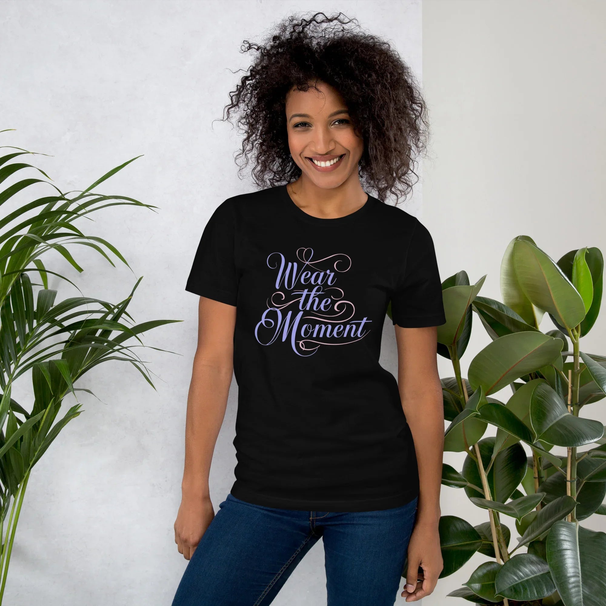 Women's T-Shirt | Wear The Moment Black Women's t-shirt AwRans Clothing unisex-staple-t-shirt-black-front-6799e651eb727
