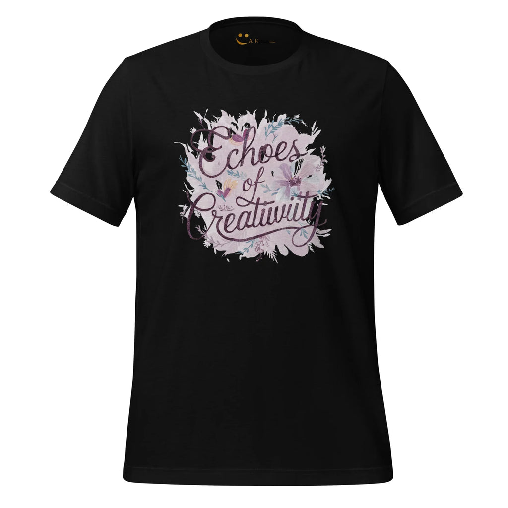 Women's T-Shirt | Echoes Of Creativity Women's t-shirt AwRans Clothing unisex-staple-t-shirt-black-front-6799ecd1abfae