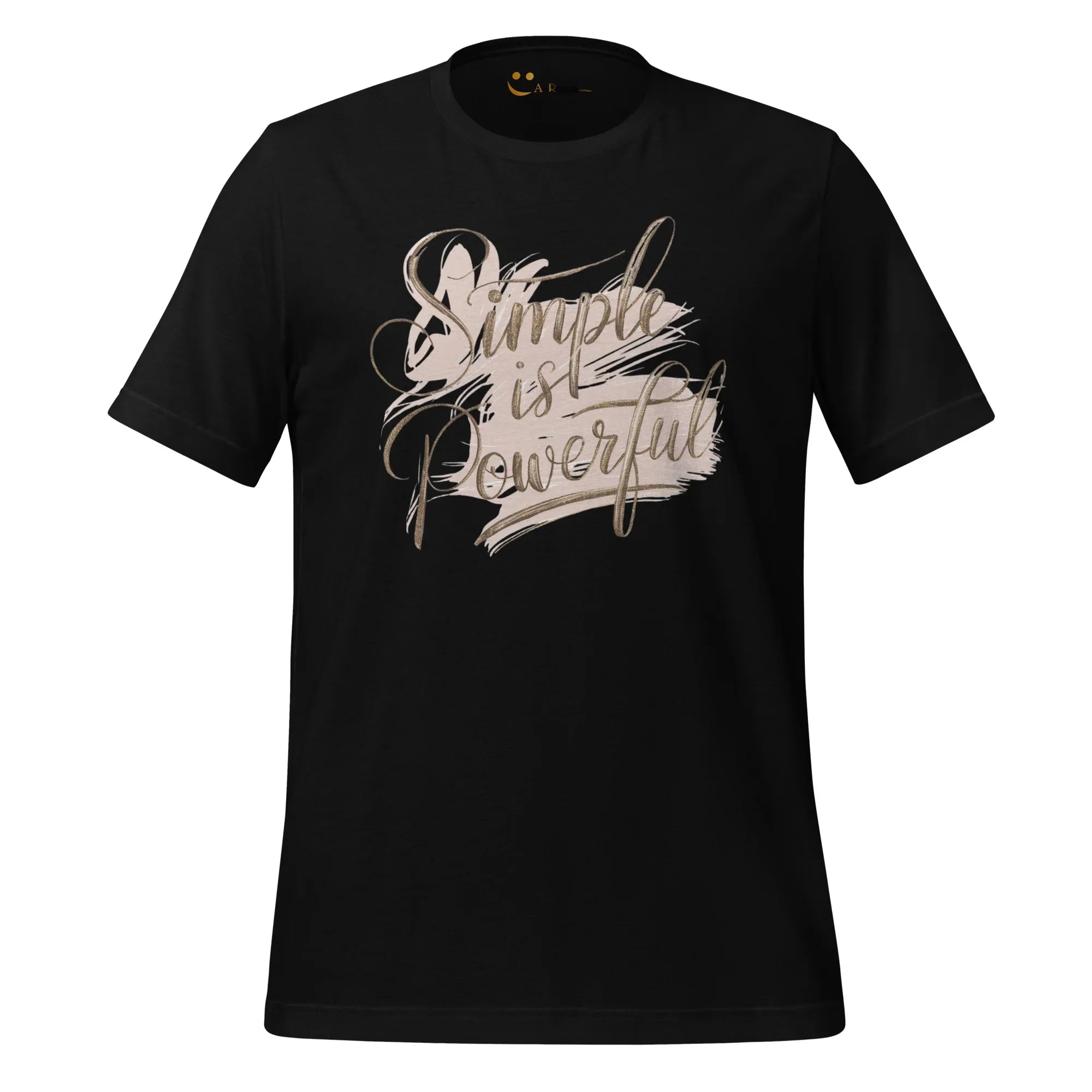 Women's T-Shirt | Simple Is Powerful Women's t-shirt AwRans Clothing unisex-staple-t-shirt-black-front-679a4593b890b